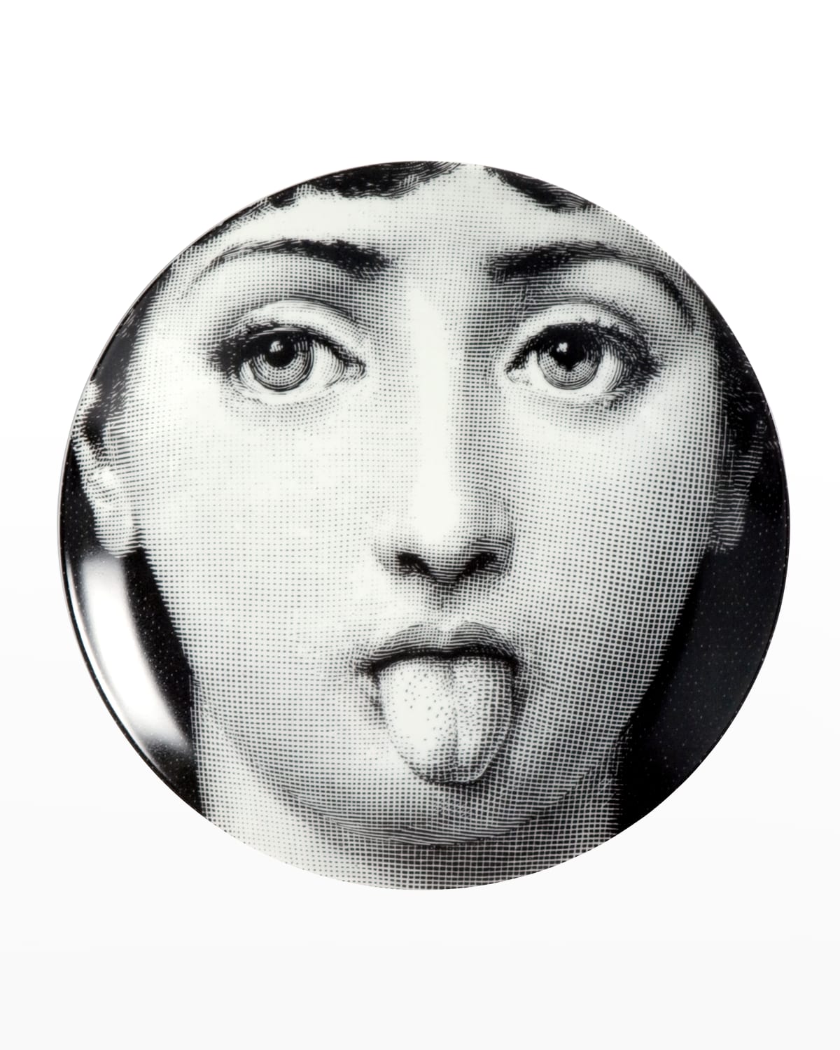 Shop Fornasetti Tema E Variazioni N. 82 Tongue Out Wall Plate In Black/white