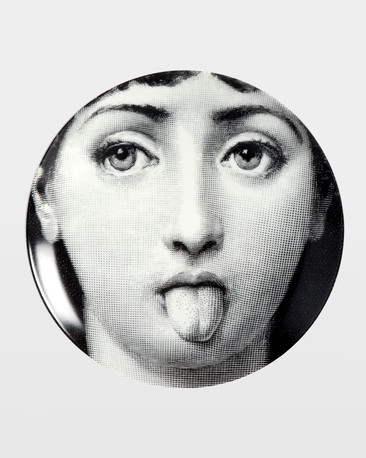Fornasetti Tema E Variazioni N. 82 Tongue Out Wall Plate In Black/white