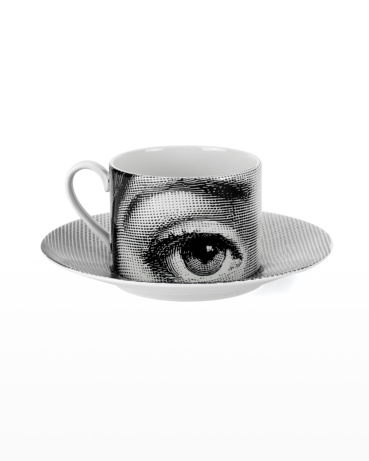 Fornasetti Tea Cup Tema E Variazioni No. 1 In Black/white