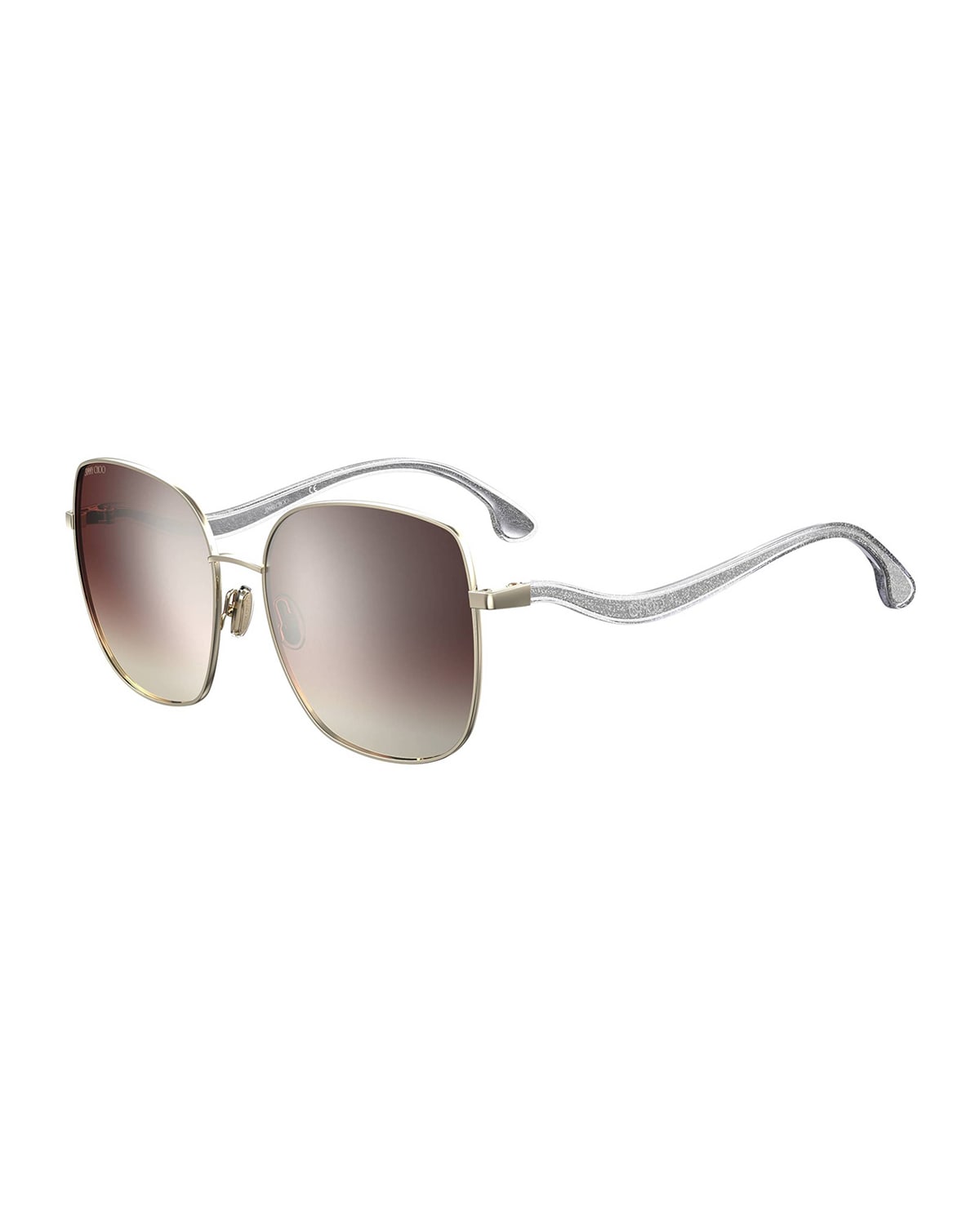 JIMMY CHOO MAMIES SQUARE GLITTER ARM SUNGLASSES PROD230050156