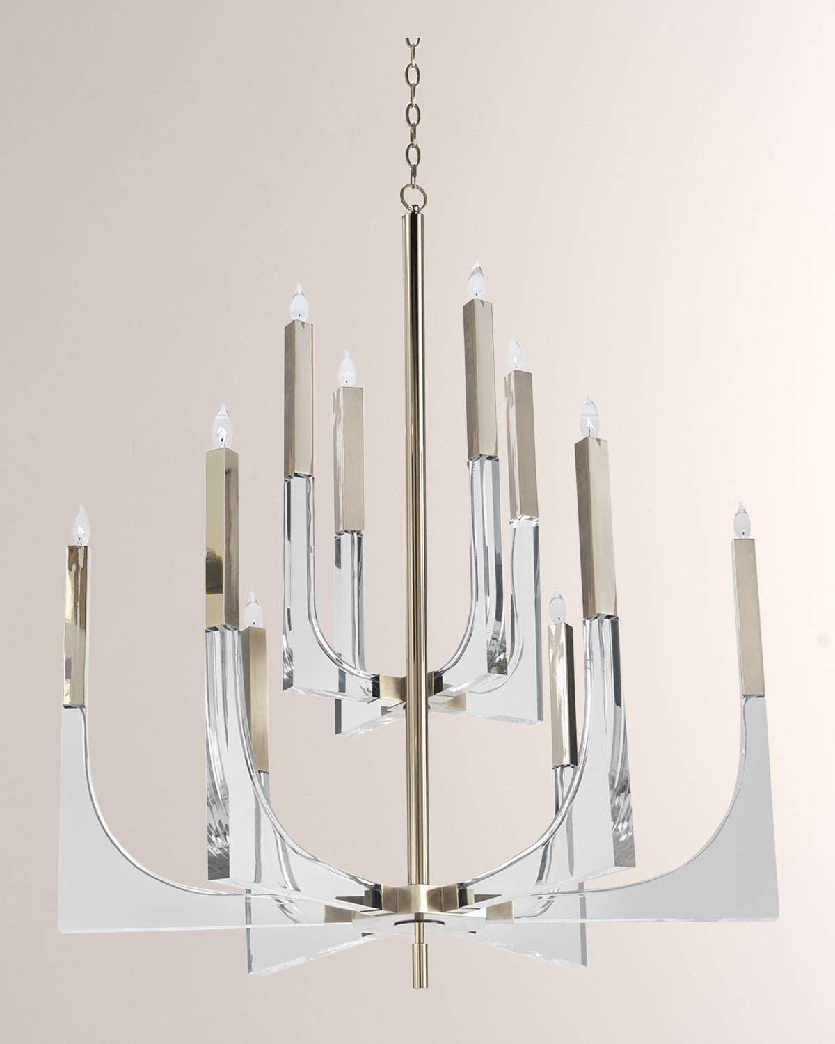 Shop John-richard Collection 10-light Acrylic & Nickel Chandelier In Silver