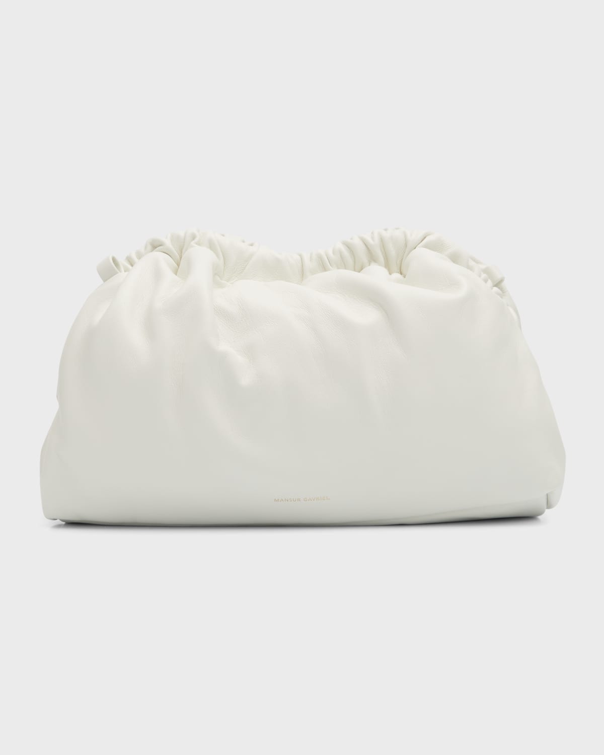 Mansur Gavriel Mini Lambskin Cloud Clutch Bag In Bianca