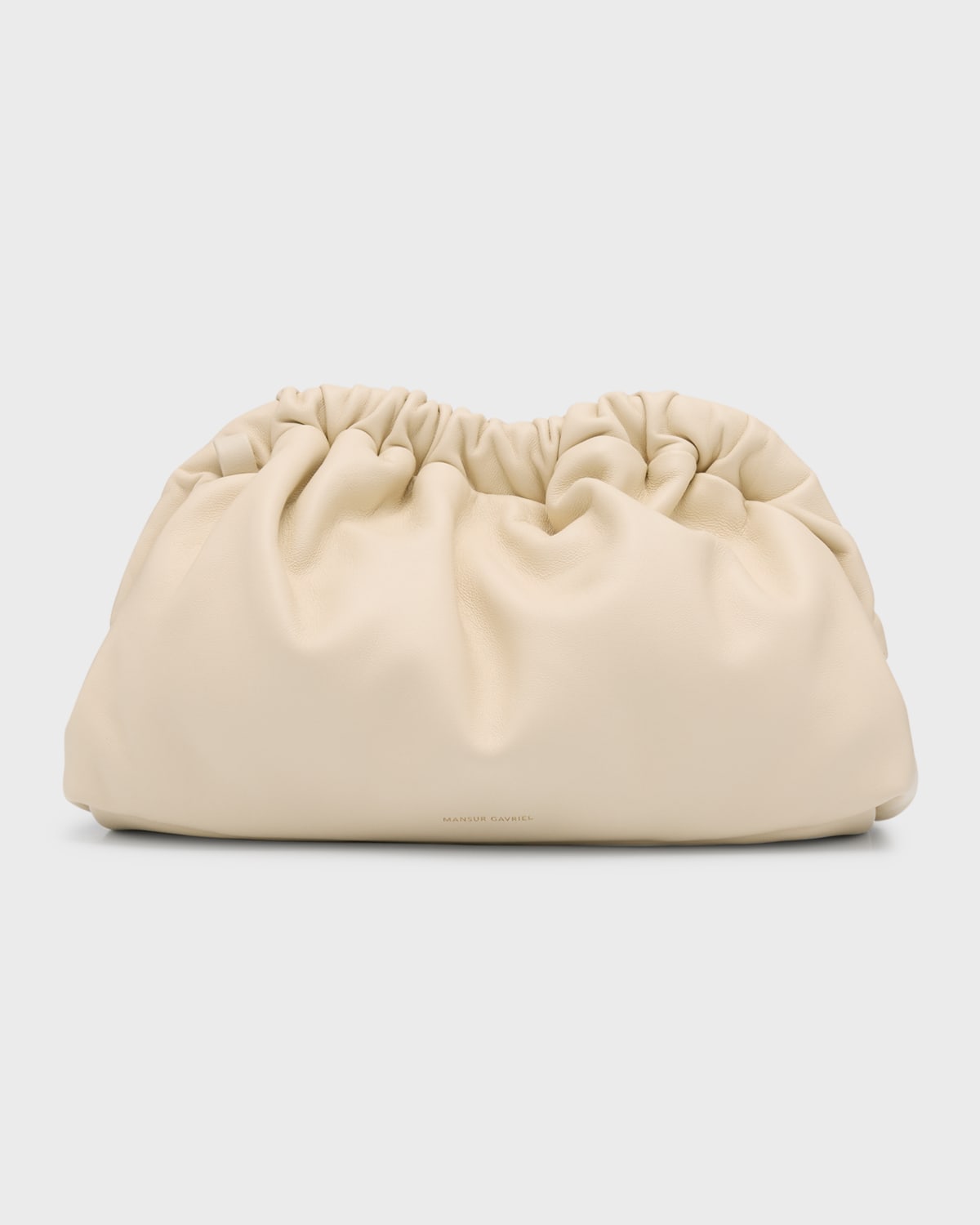 Mansur Gavriel Mini Lambskin Cloud Clutch Bag In Pearl