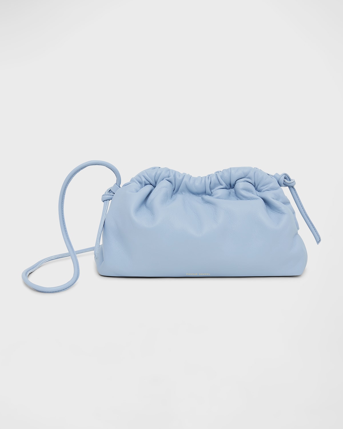 Mansur Gavriel Mini Cloud Leather Clutch In Cielo