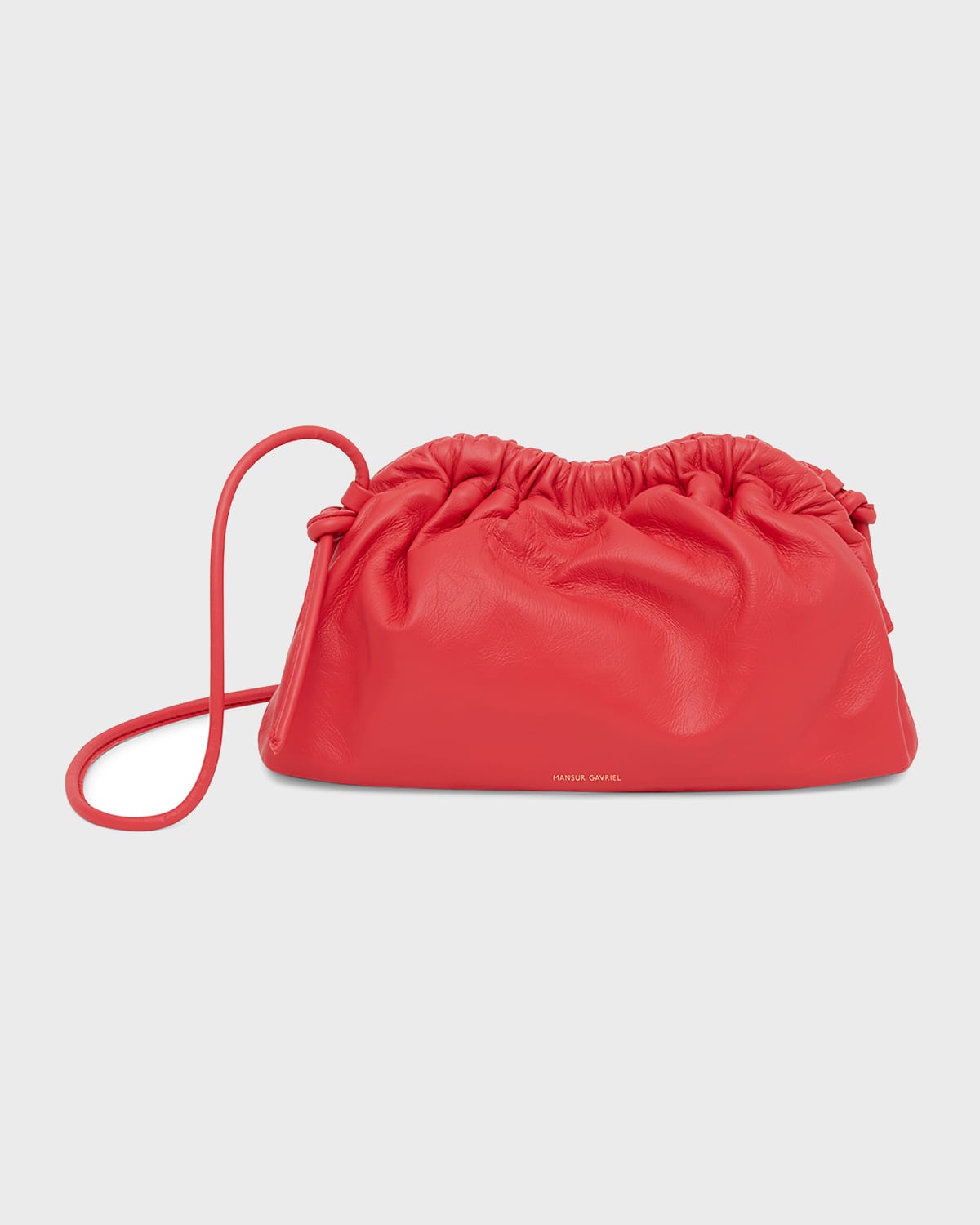 Mansur Gavriel Mini Lambskin Cloud Clutch Bag In Strawberry