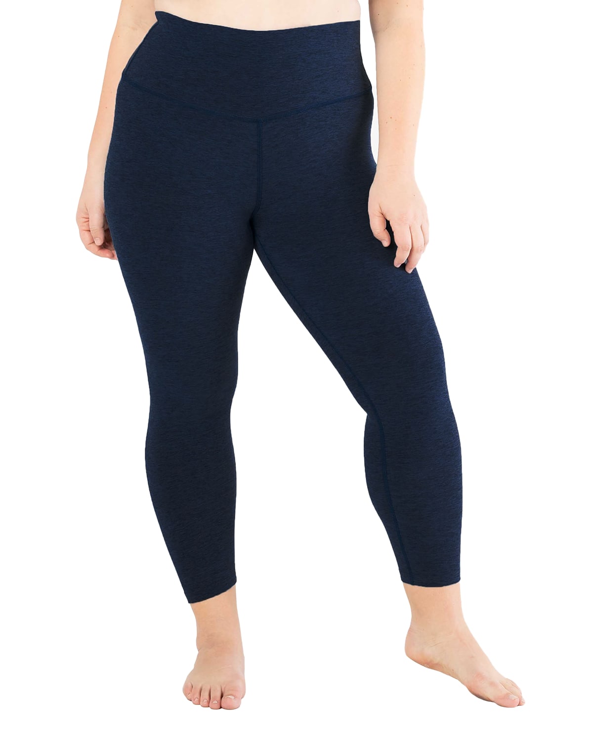 Beyond Yoga Caught In The Midi Space-dye High-waisted Legging In Nocturnal Navy