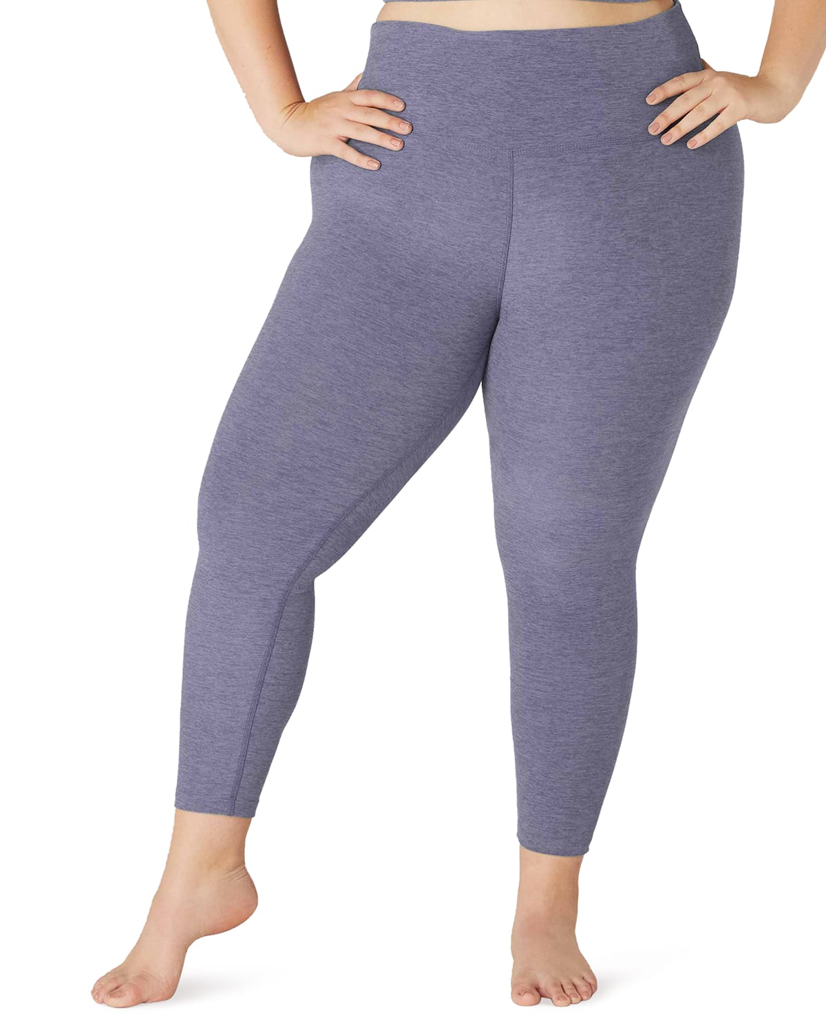 Beyond Yoga Plus Size High-waist Space-dye Midi Leggings In Paradise Coral He