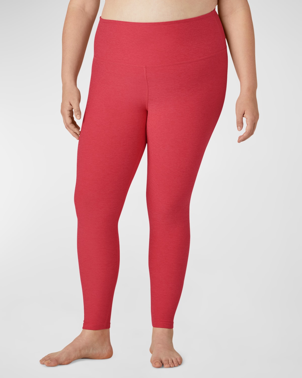 Beyond Yoga Plus Size High-waist Space-dye Midi Leggings In Paradise Coral He