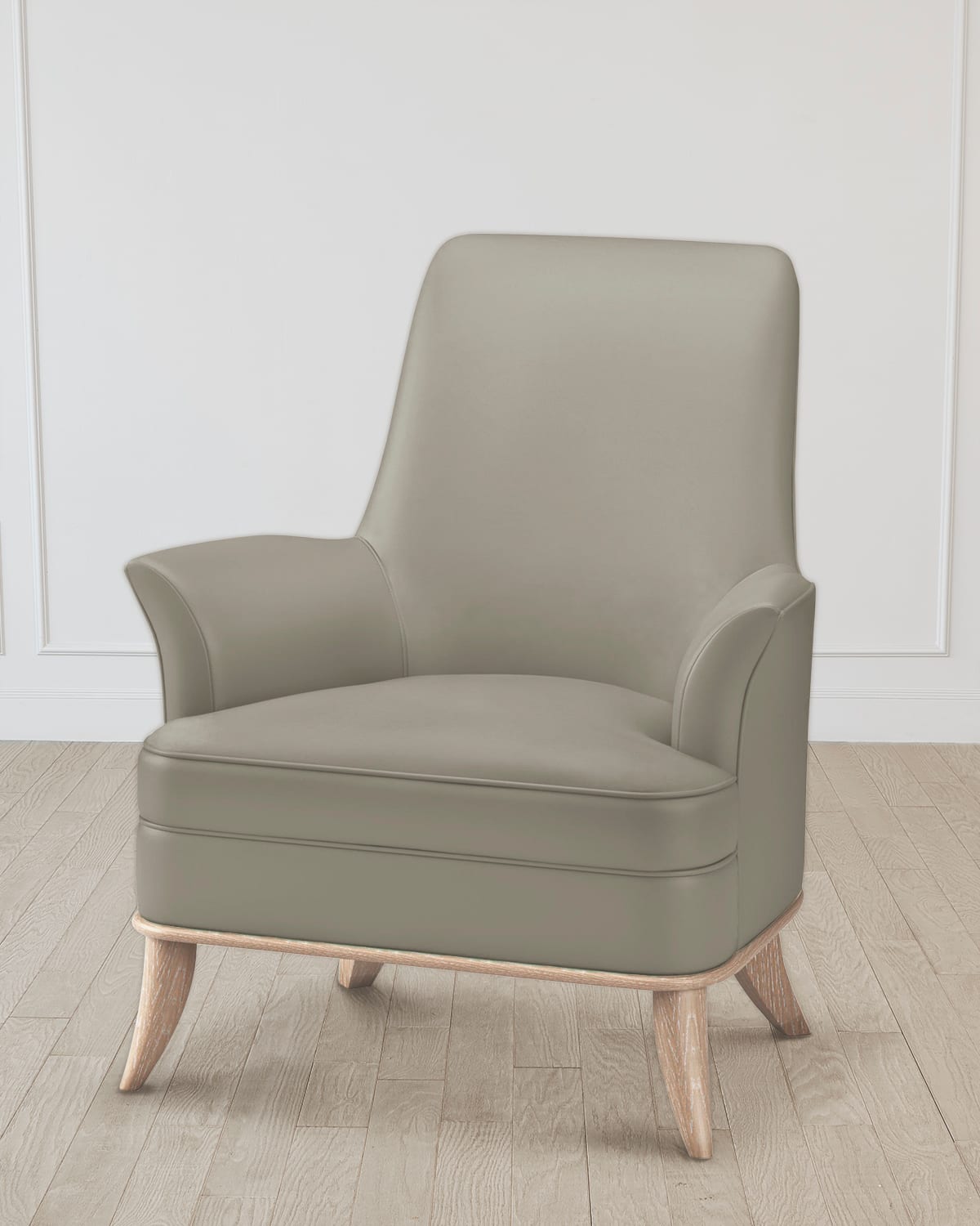 William D Scott Jackie Leather Chair In Gray
