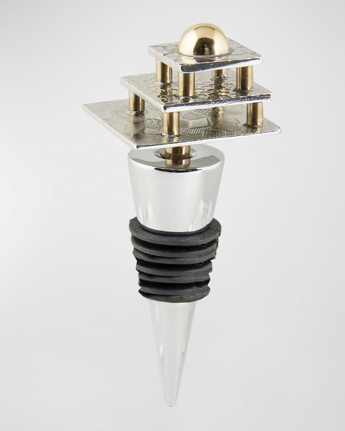 Joy Stember Metal Arts Studio Bottle Stopper In Pewter