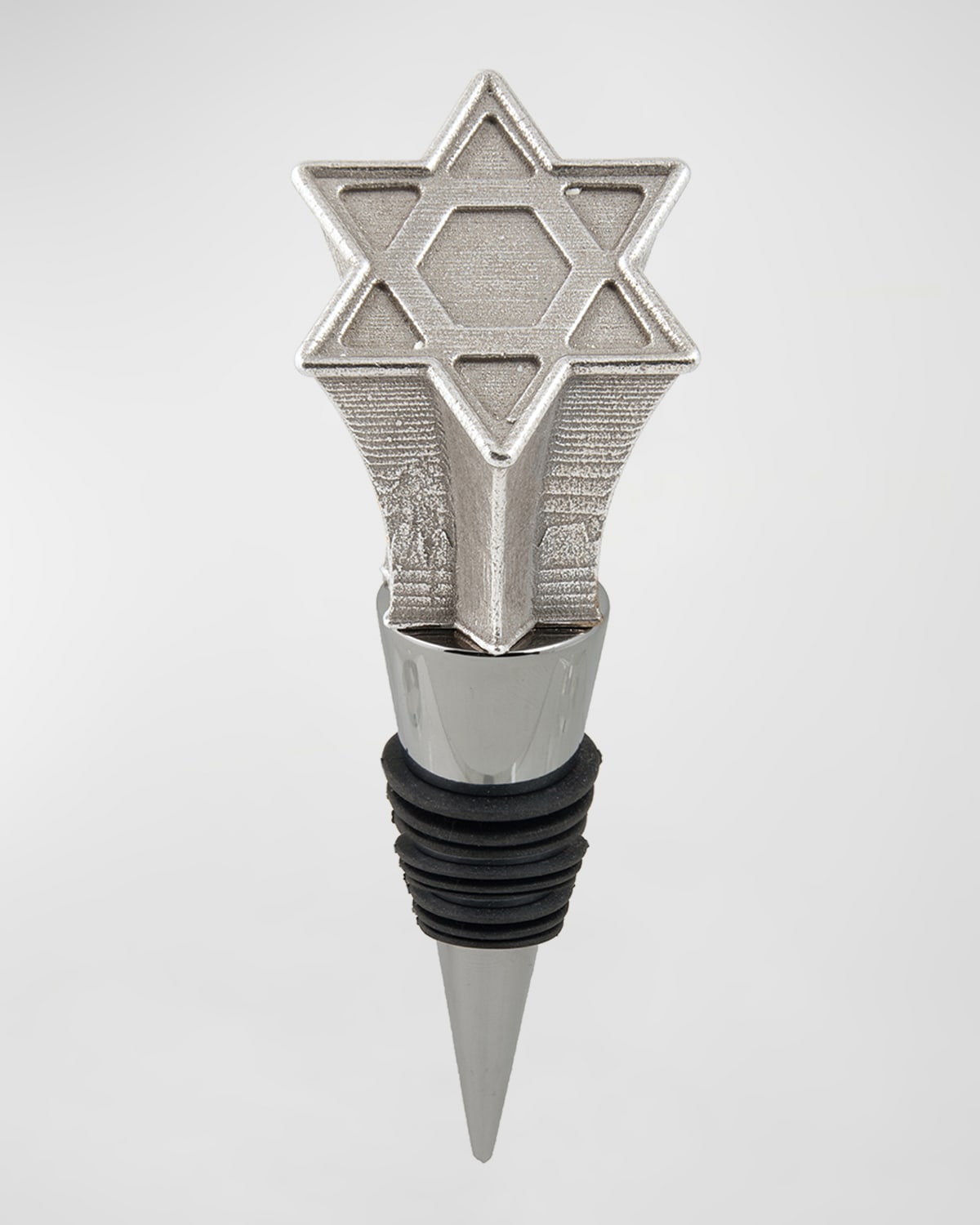 Joy Stember Metal Arts Studio Star Of David Bottle Stopper In Pewter