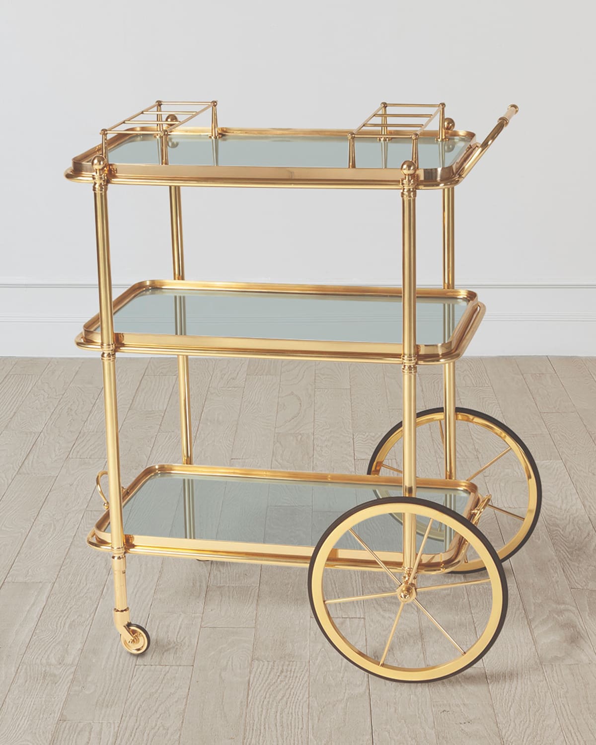 William D Scott Spoke Wheel Bar Cart