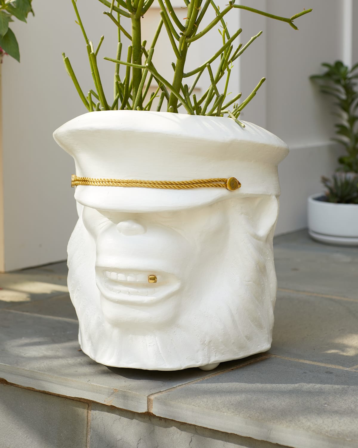 Garden Glory Big Monkey Face Pot In White