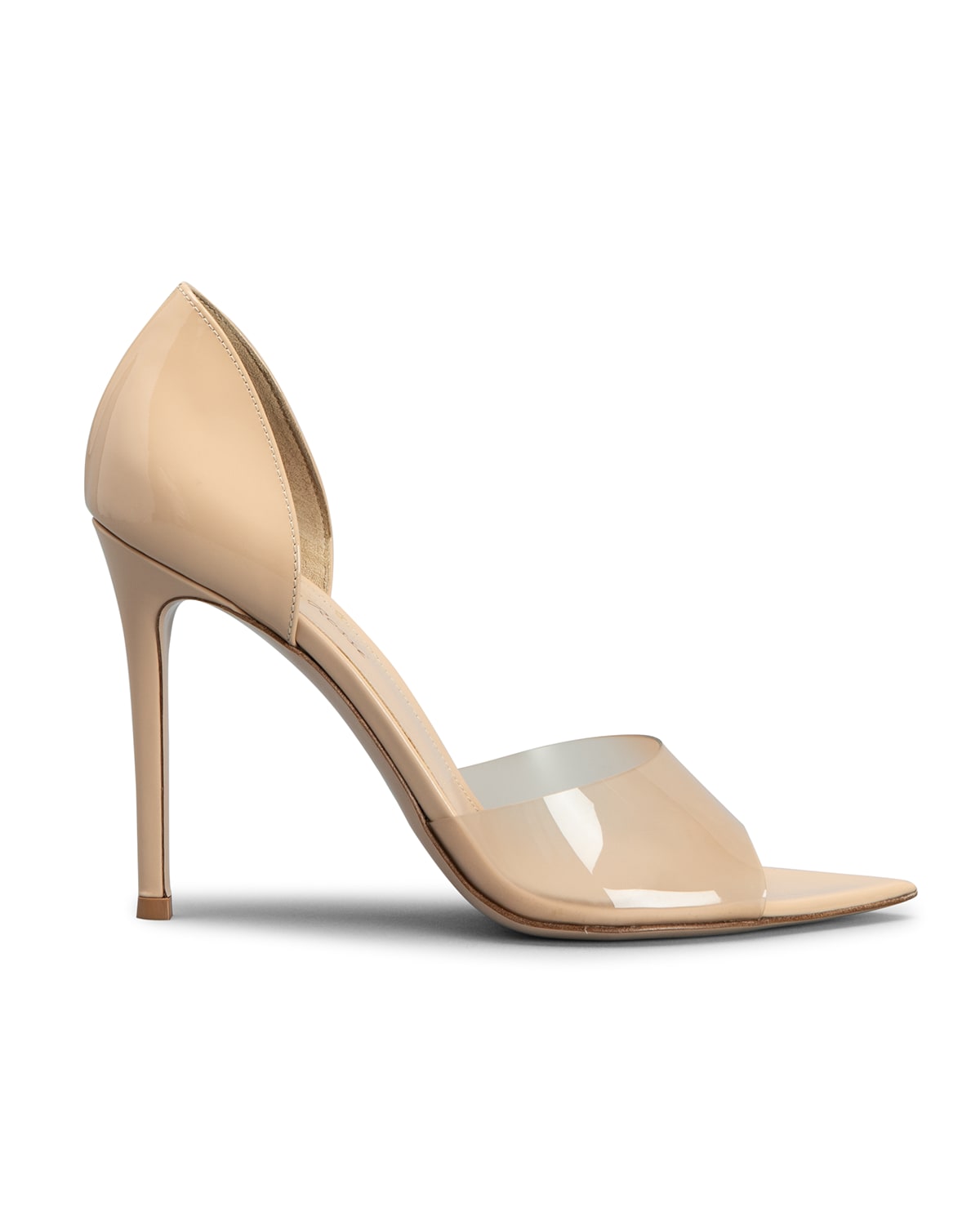 Gianvito Rossi Bree 105 Peep-toe Pumps In Patent Leather And Plexi In Nude
