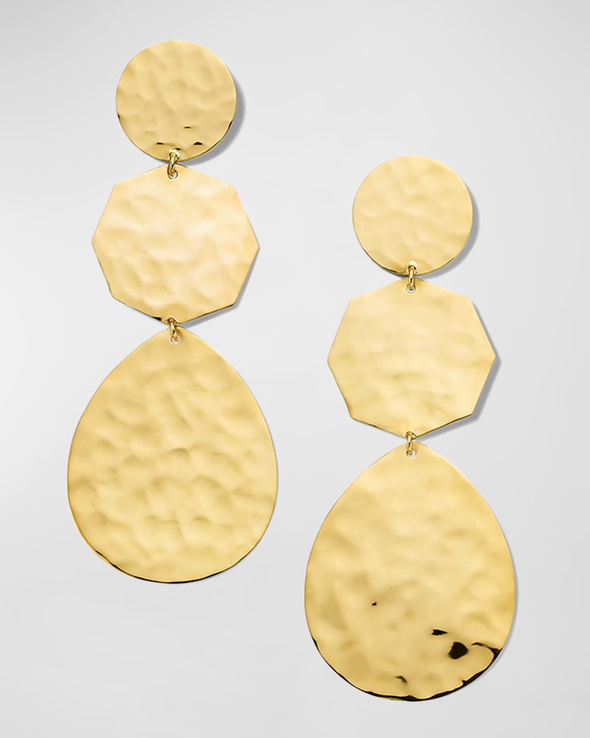Ippolita Classico Crinkle Hammered Snowman Earrings In 18k Gold