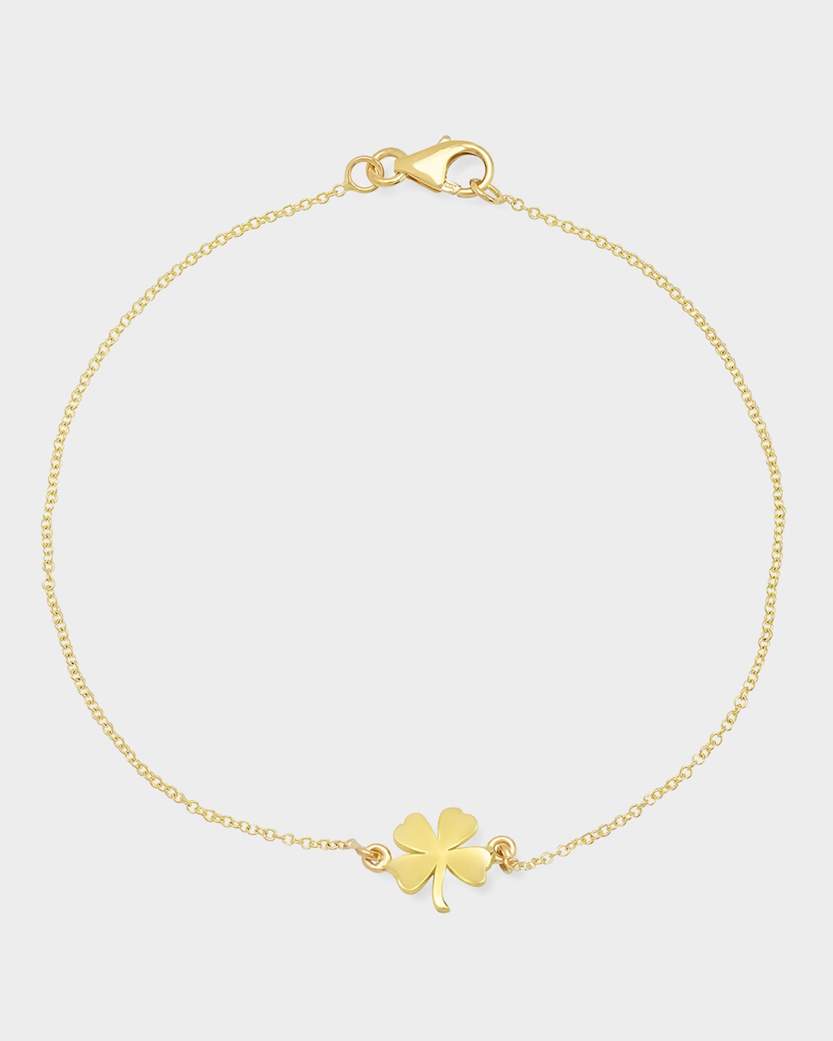 18k Yellow Gold Mini Clover Chain Bracelet