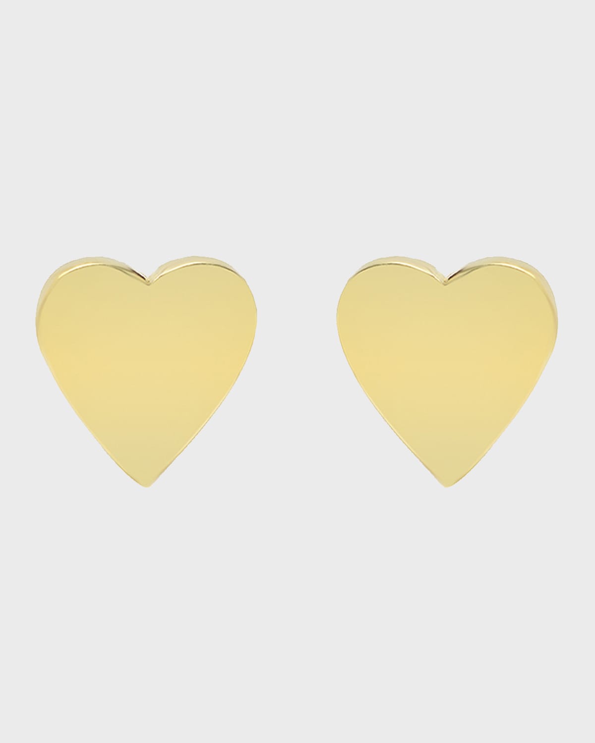 18k Plain Heart Stud Earrings