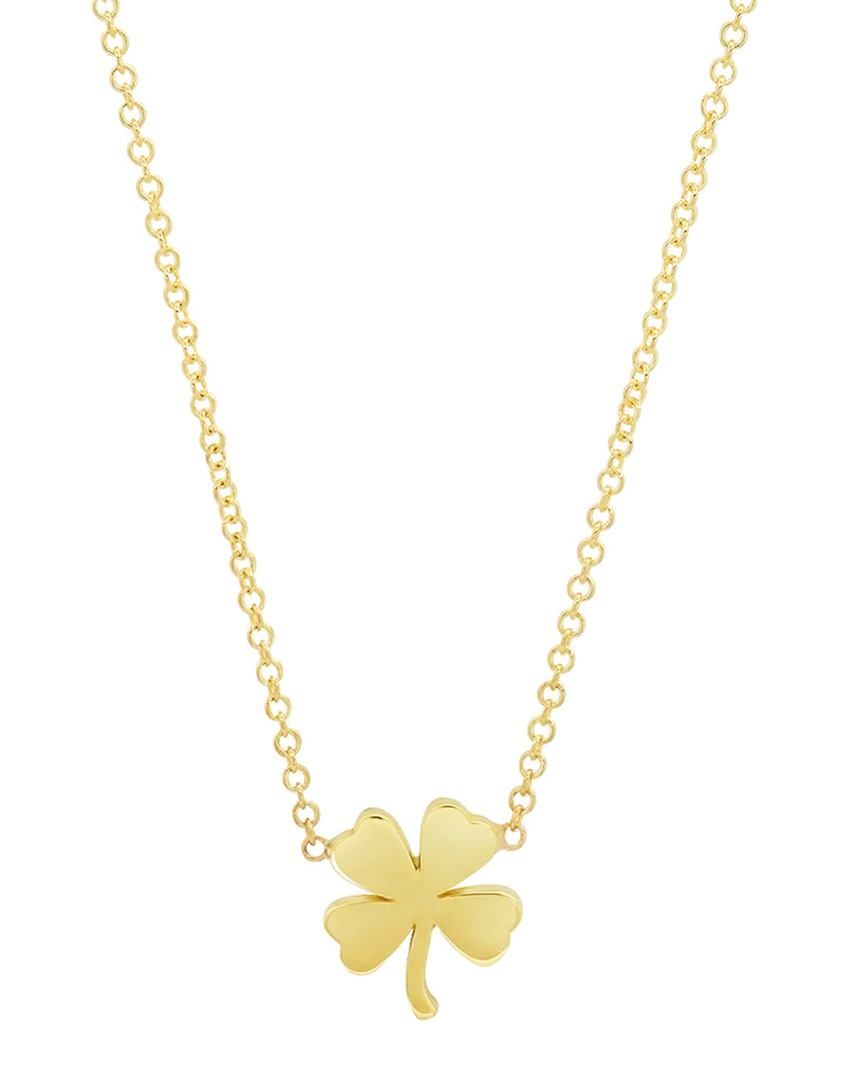 Jennifer Meyer Mini Clover Necklace In Yellow Gold