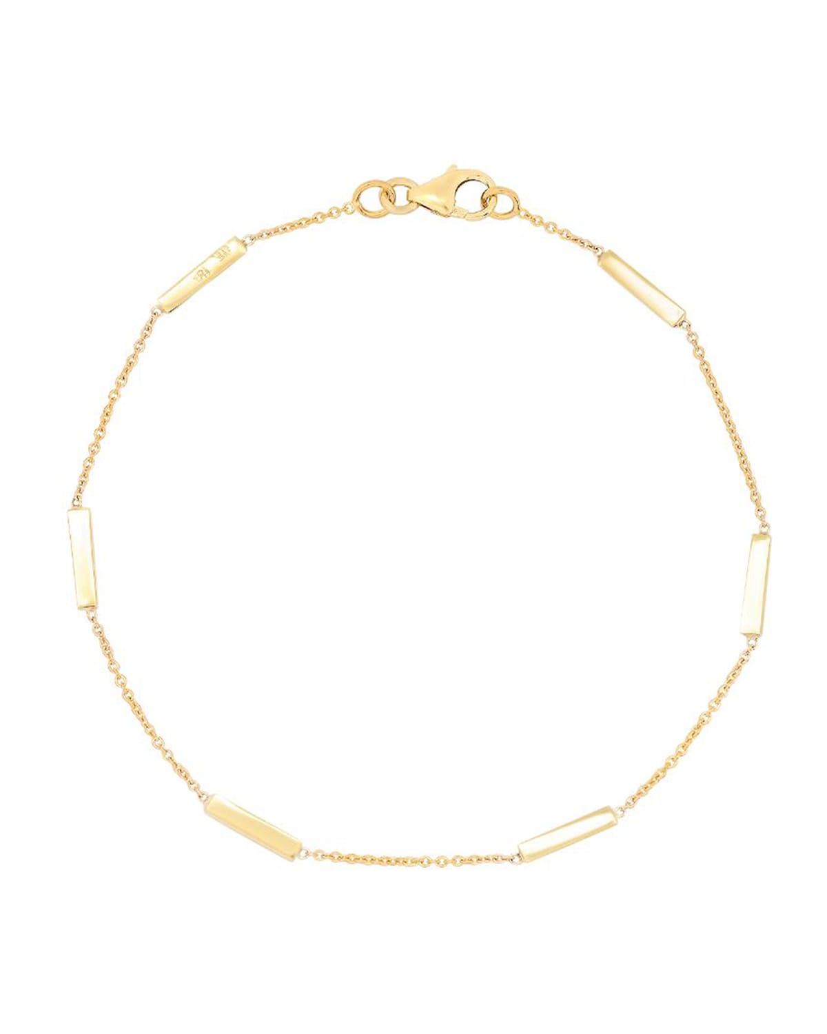 18K Bar By-the-Inch Bracelet on 14k Chain