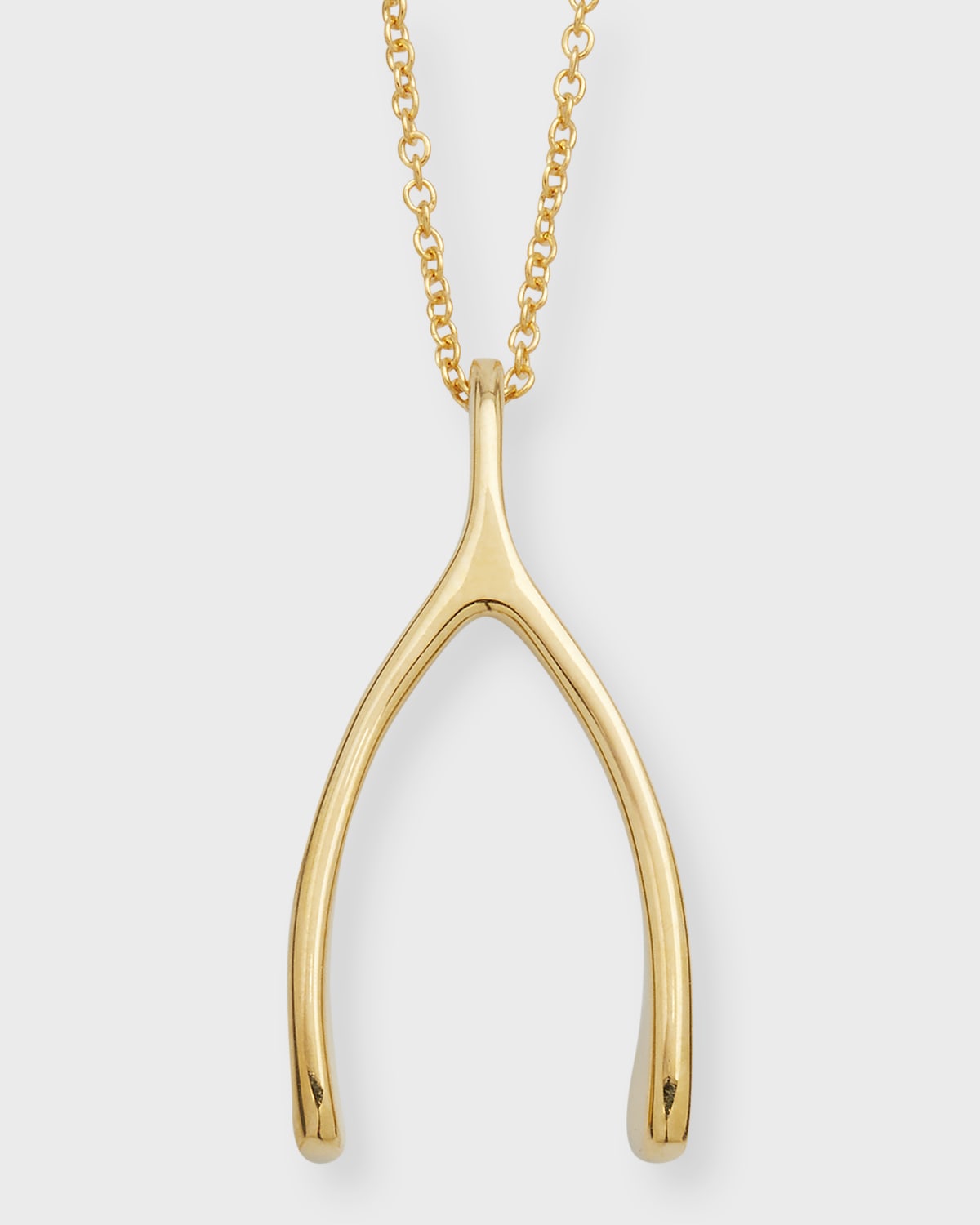 Jennifer Meyer 18k Wishbone Pendant Necklace