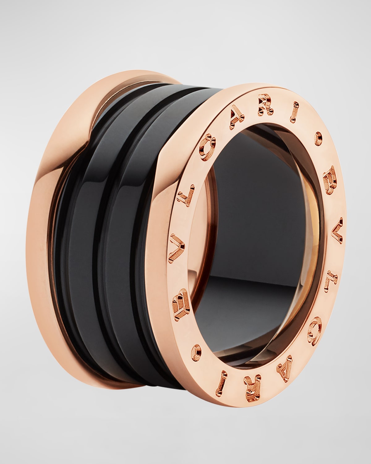 BVLGARI B.Zero1 Pink Gold Black Ceramic Ring