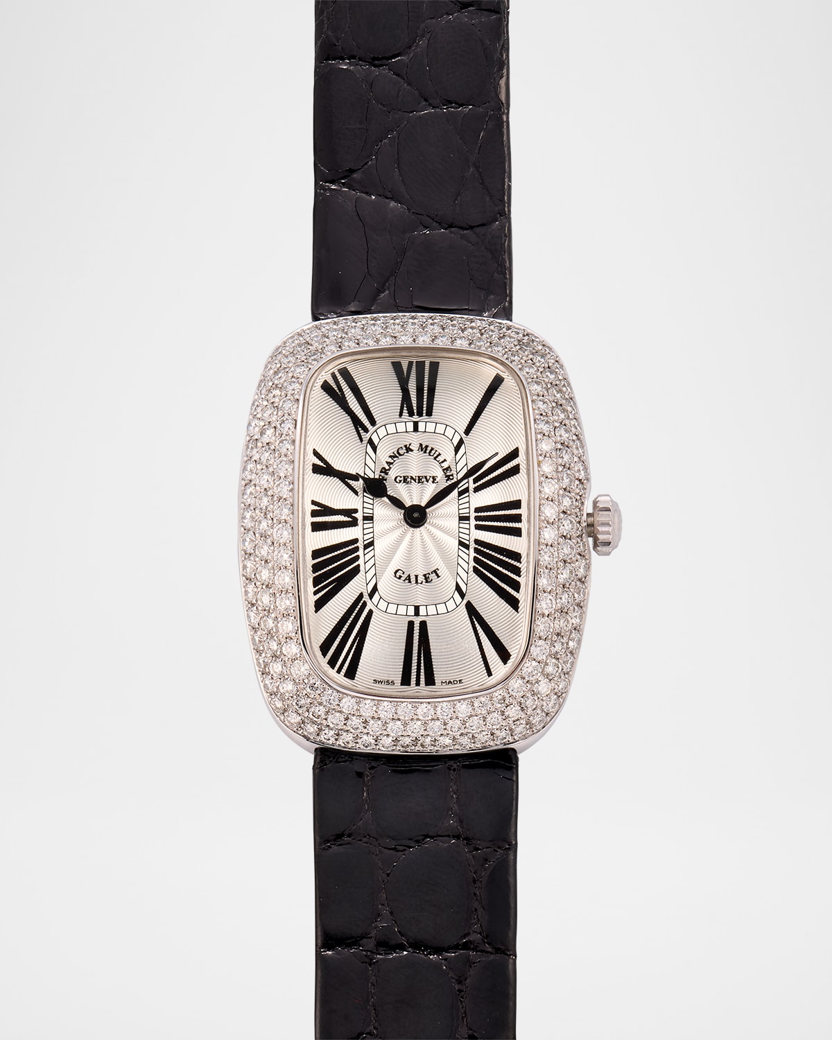 Galet Sterling Silver and Diamond Watch