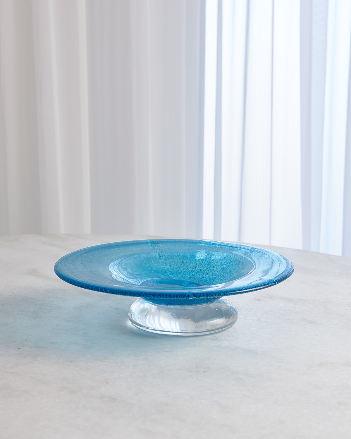 William D. Scott For Global Views Granilla Footed Bowl - Small In Blue