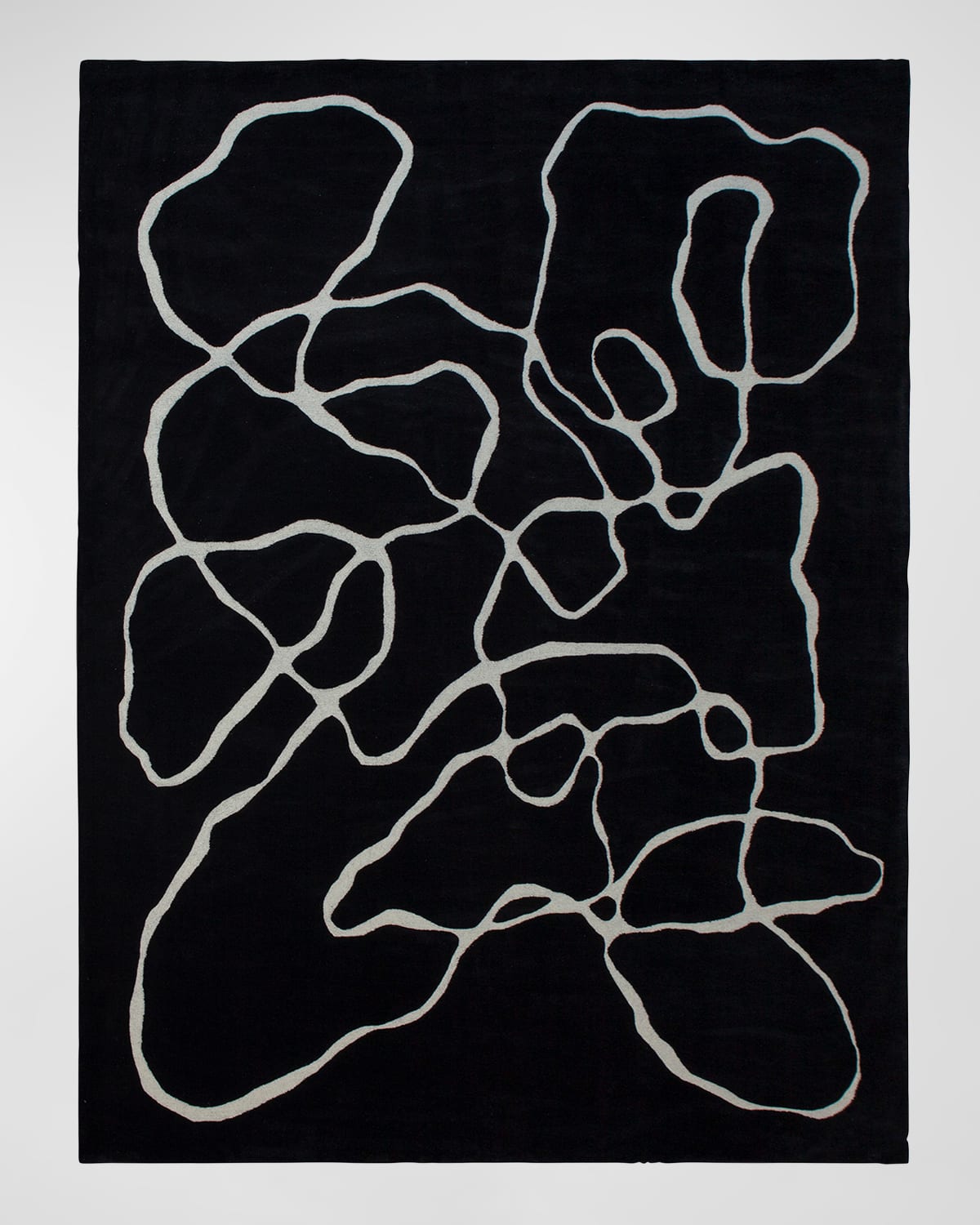 Shop William D Scott Squiggle Hand-tufted Rug, 8' X 10' In Black/ivory