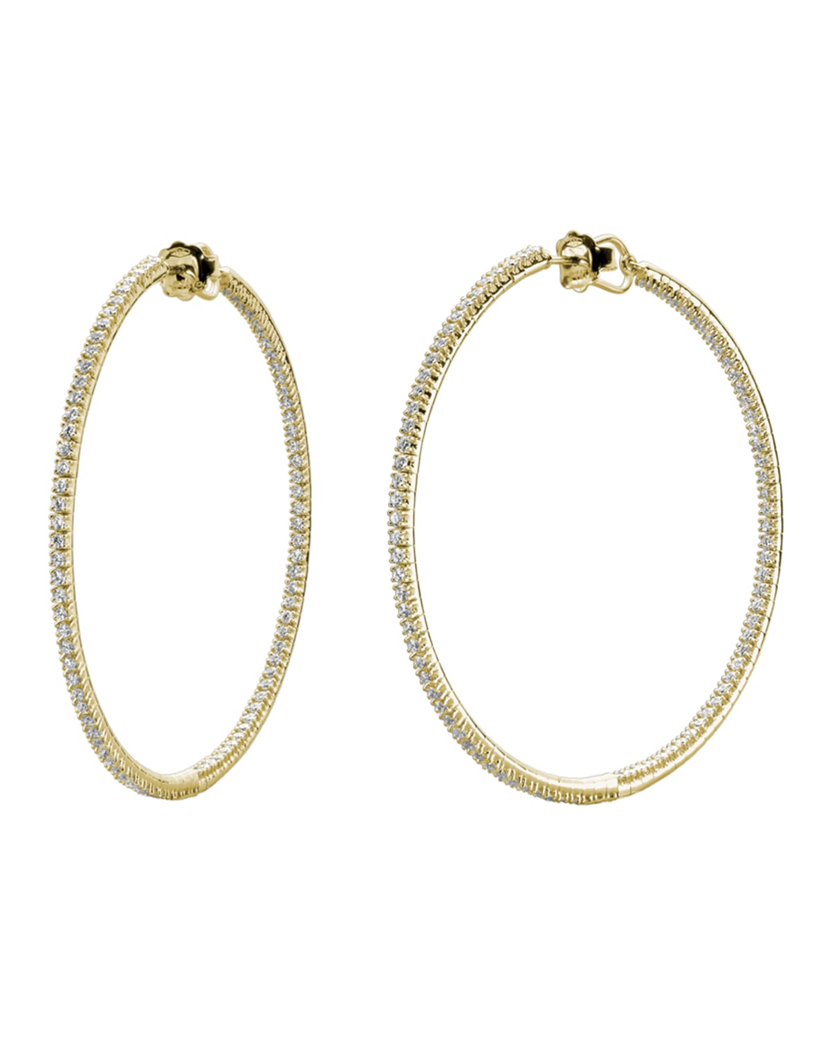 Rugiada 18K Diamond Hoop Earrings, 3.35tcw