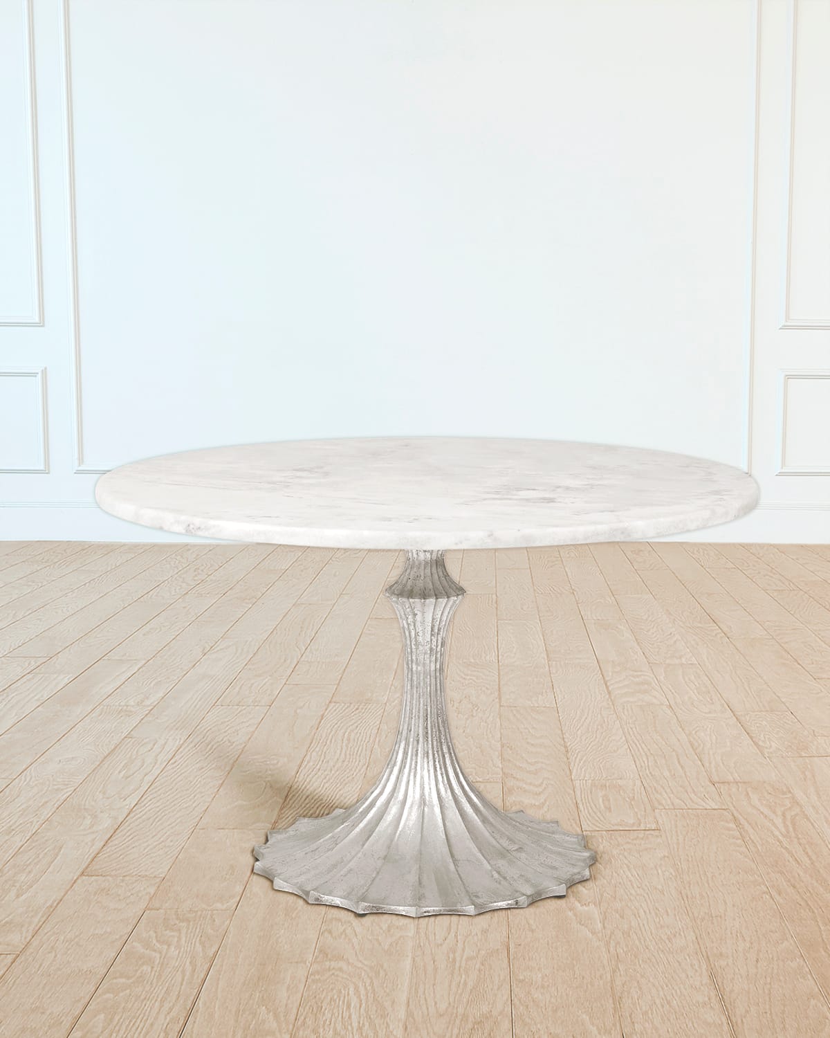 WILLIAM D SCOTT 48" MARBLE TOP DINING TABLE