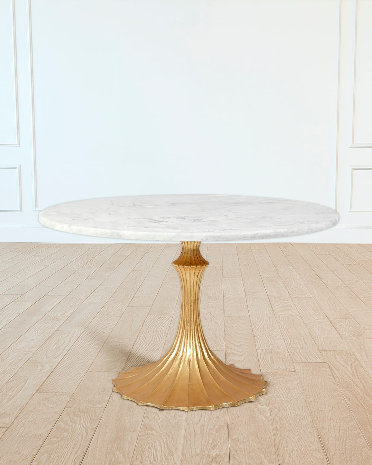 WILLIAM D SCOTT 48" MARBLE TOP DINING TABLE