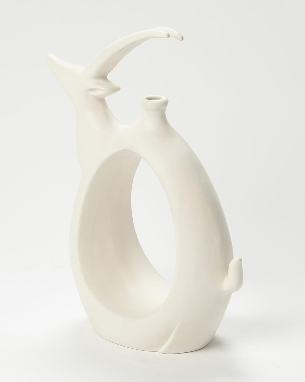 William D Scott Gazelle Vase In Matte White