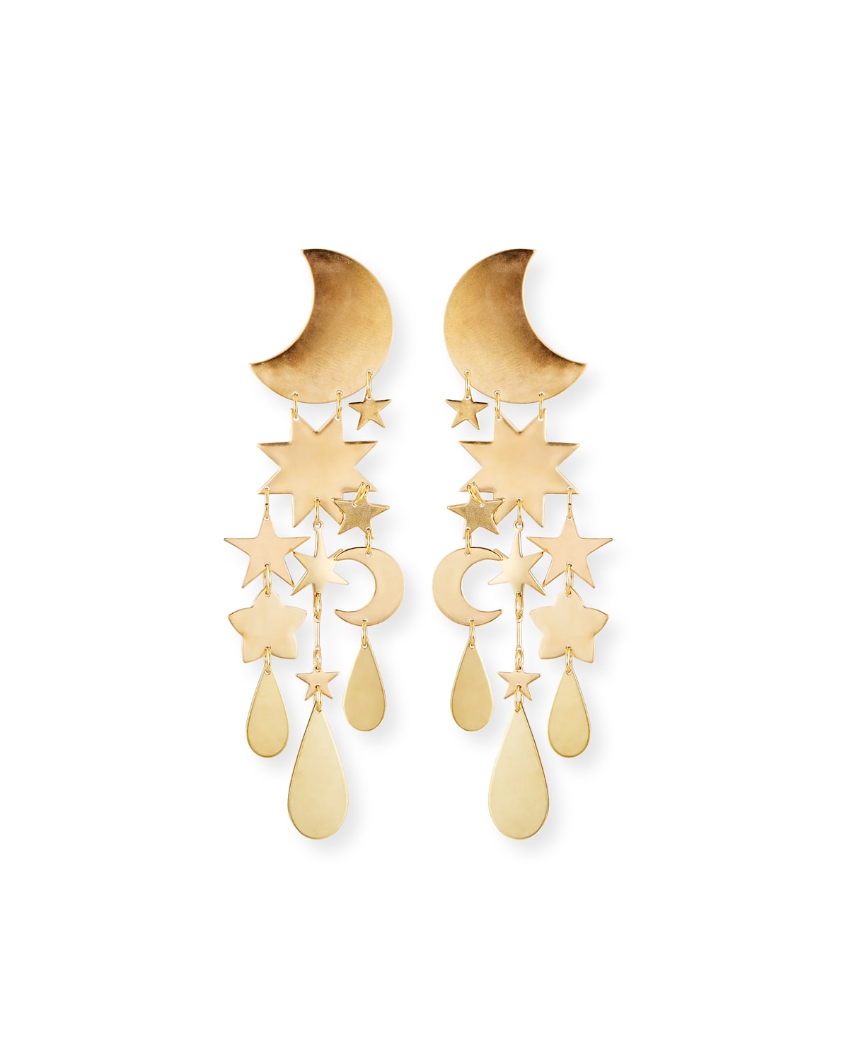 We Dream In Colour Moon Catcher Earrings, Gold