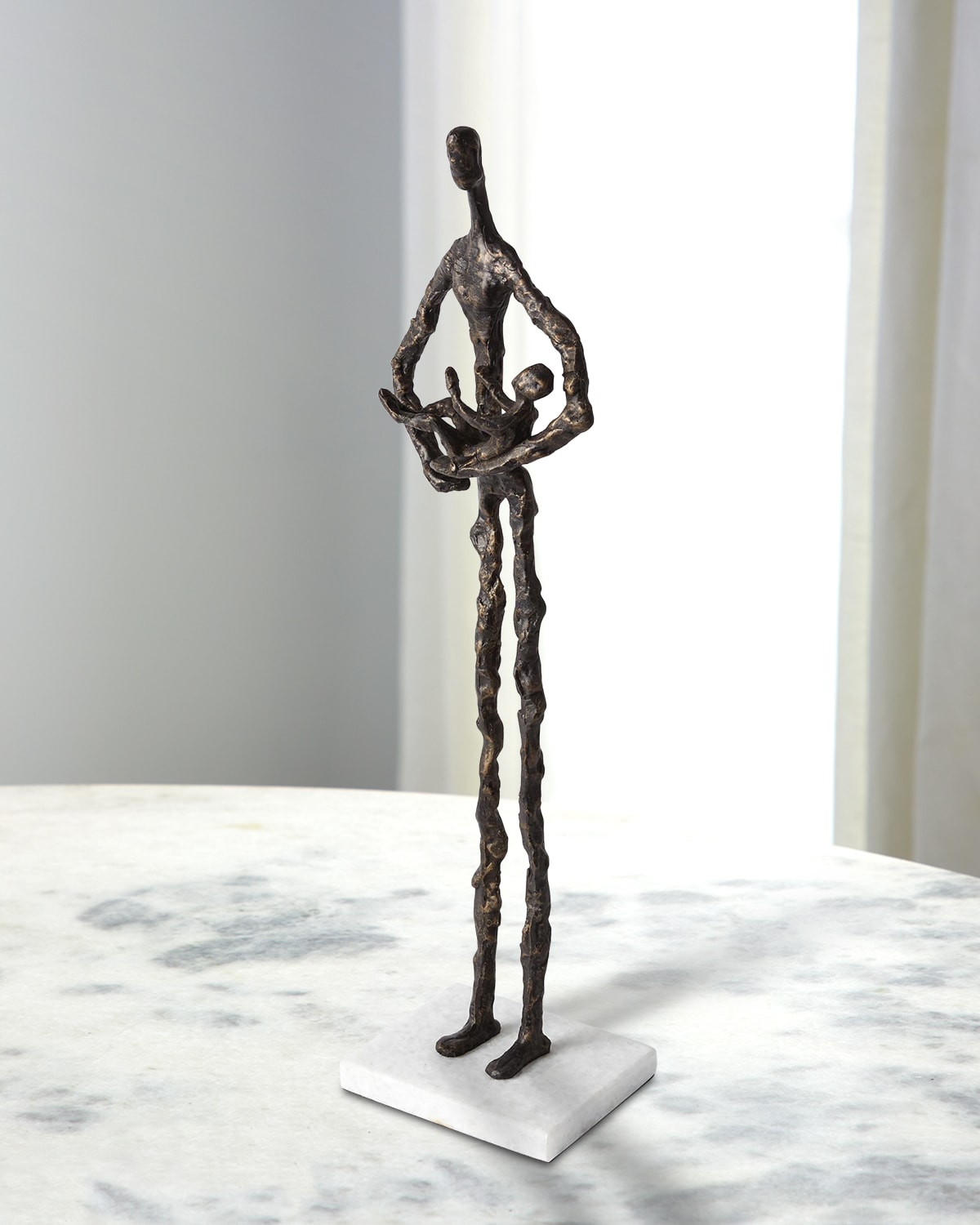 William D Scott Standing Mother Cradling Child Sculpture In Bronze