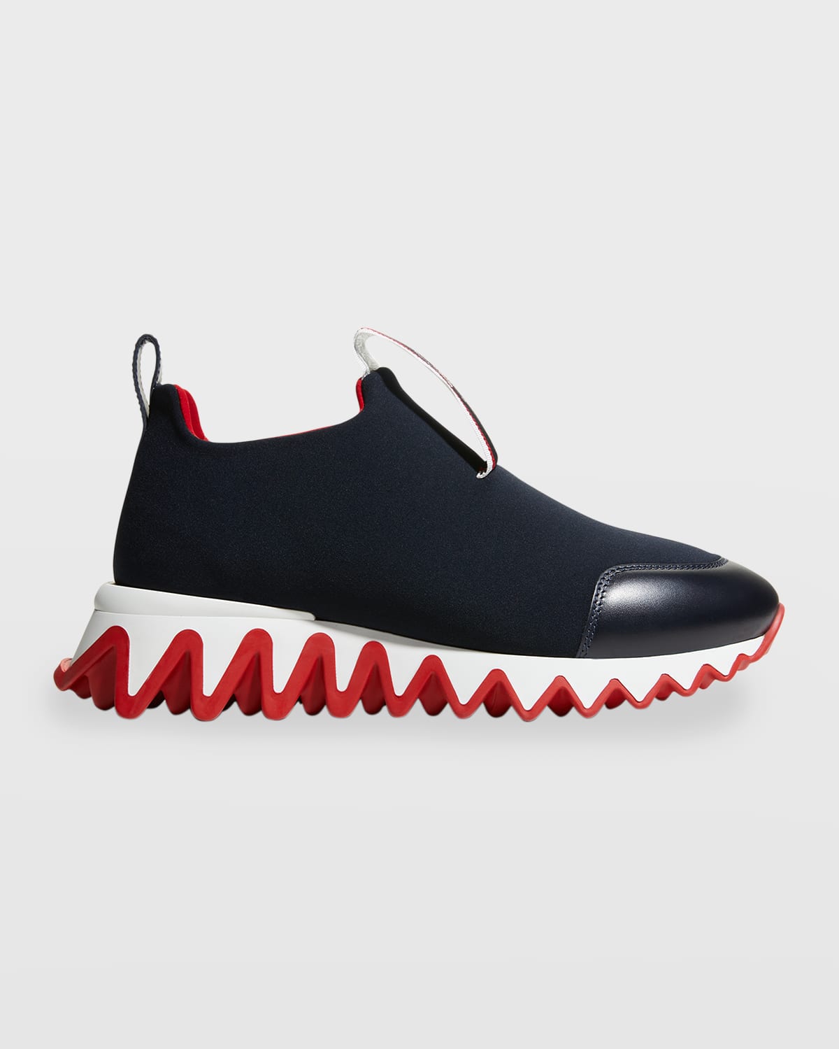 Shop Christian Louboutin Tiketa Slip-on Red Sole Runner Sneakers In Black