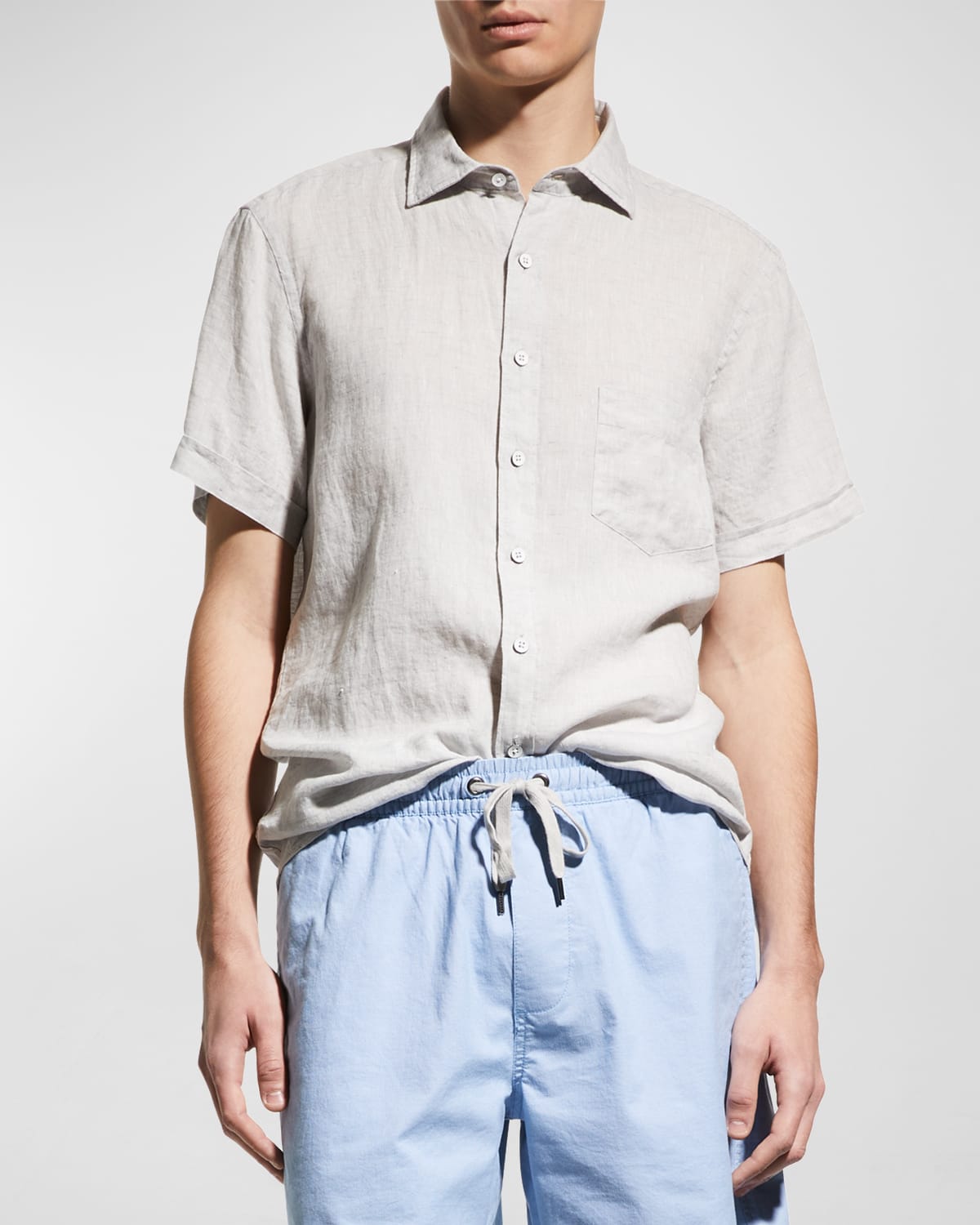 Rodd & Gunn Men's Ellerslie Solid Linen Sport Shirt In Vapour