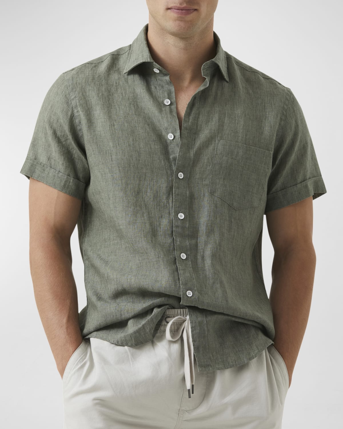 Rodd & Gunn Men's Ellerslie Solid Linen Sport Shirt In Flax