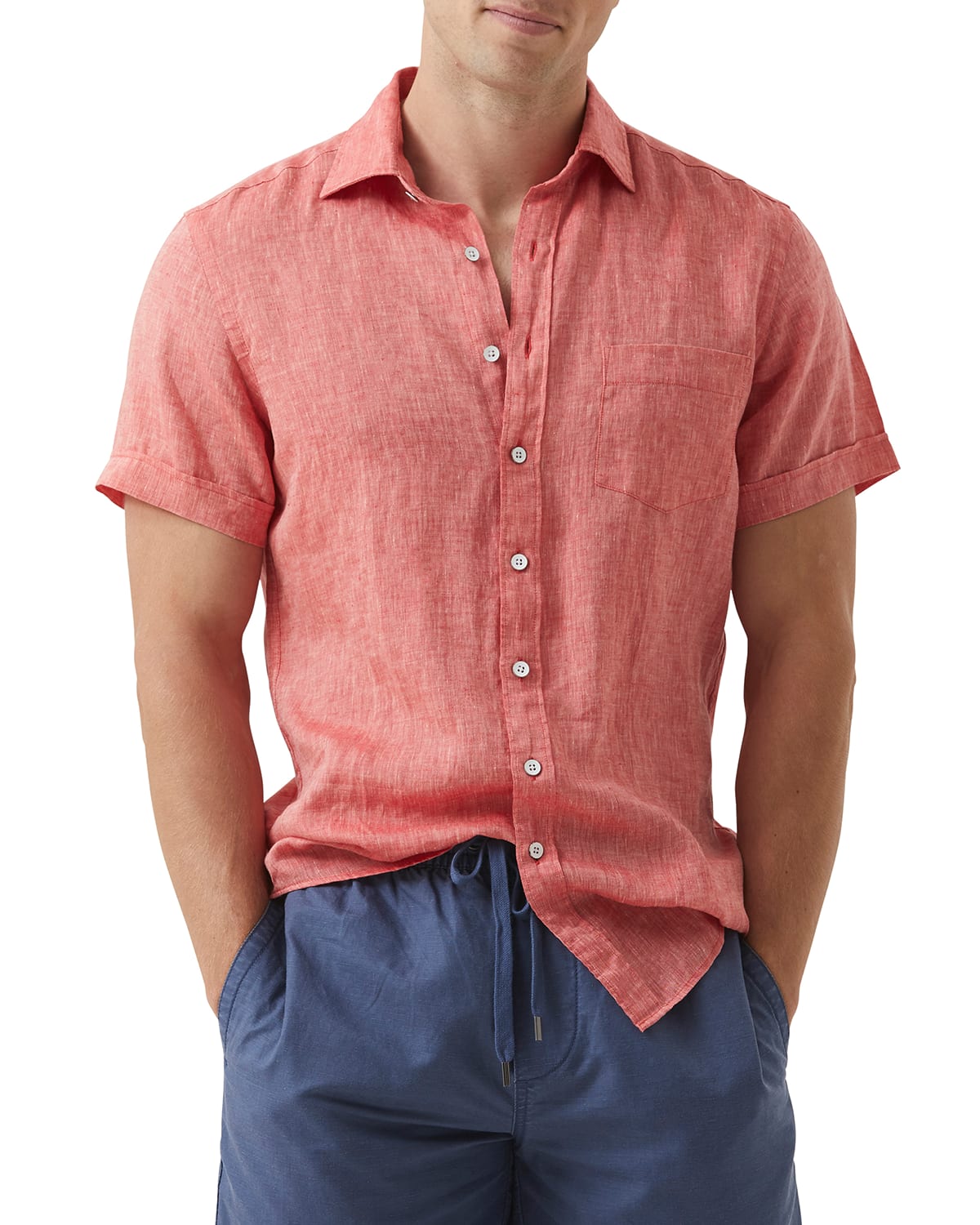 Shop Rodd & Gunn Men's Ellerslie Solid Linen Sport Shirt In Flax