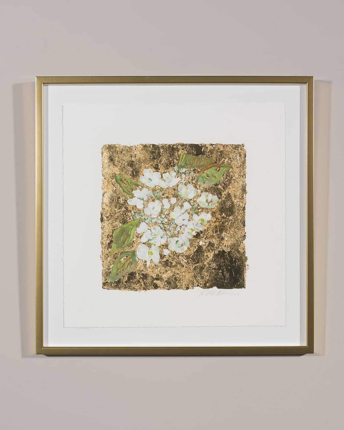 Gold and Hydrangea Print Art by Robert Robinson