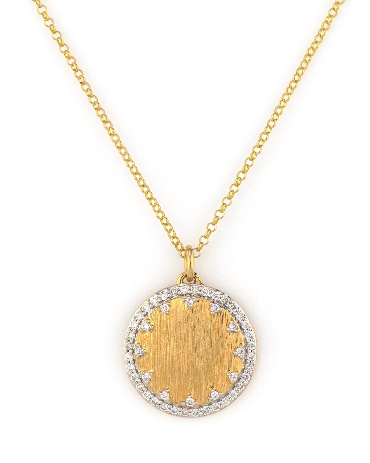 Jude Frances Provence Small Pave Disc Necklace