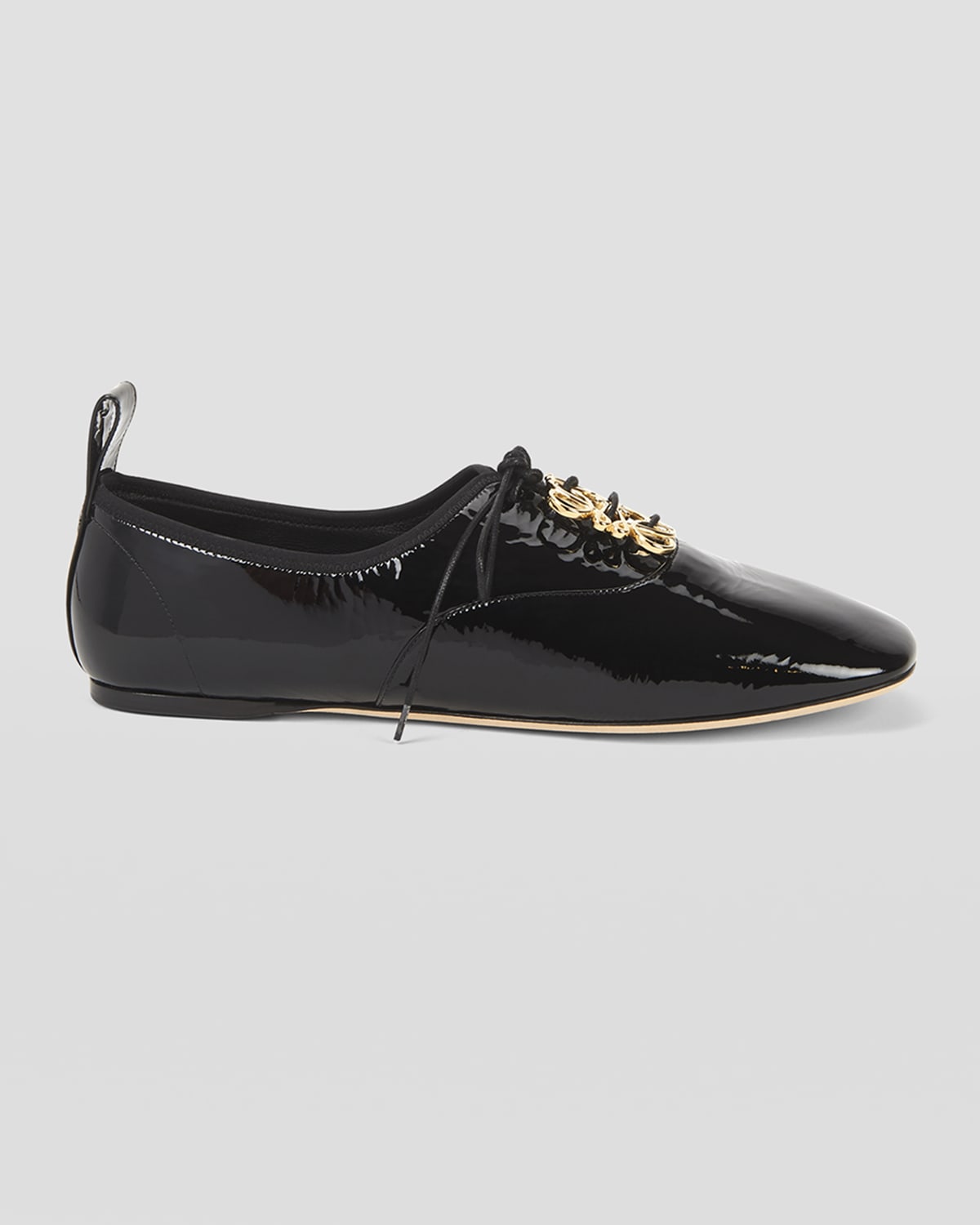 Loewe Anagram Patent Derby Oxford Loafers In Black