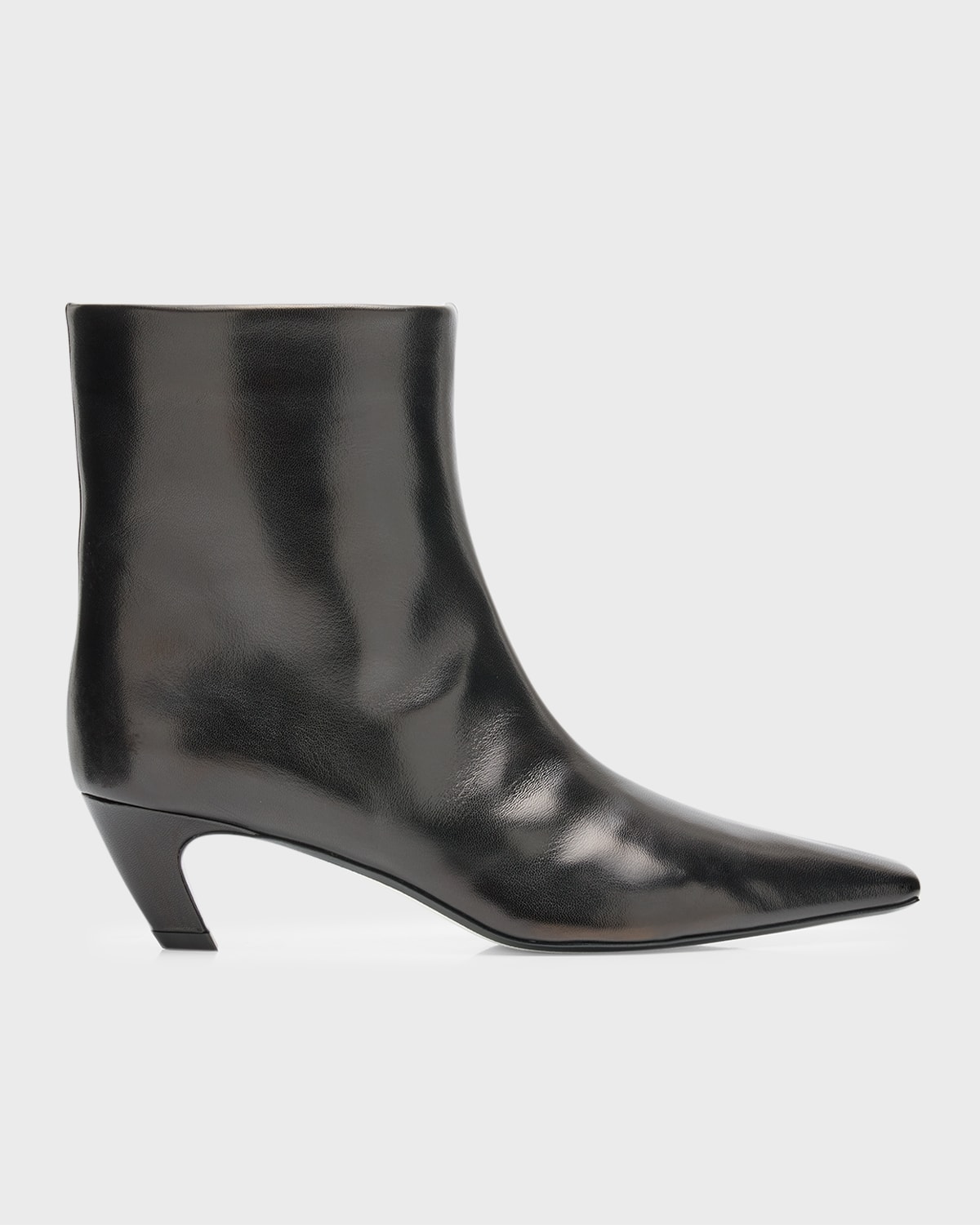 Khaite Arizona Leather Ankle Booties In Black