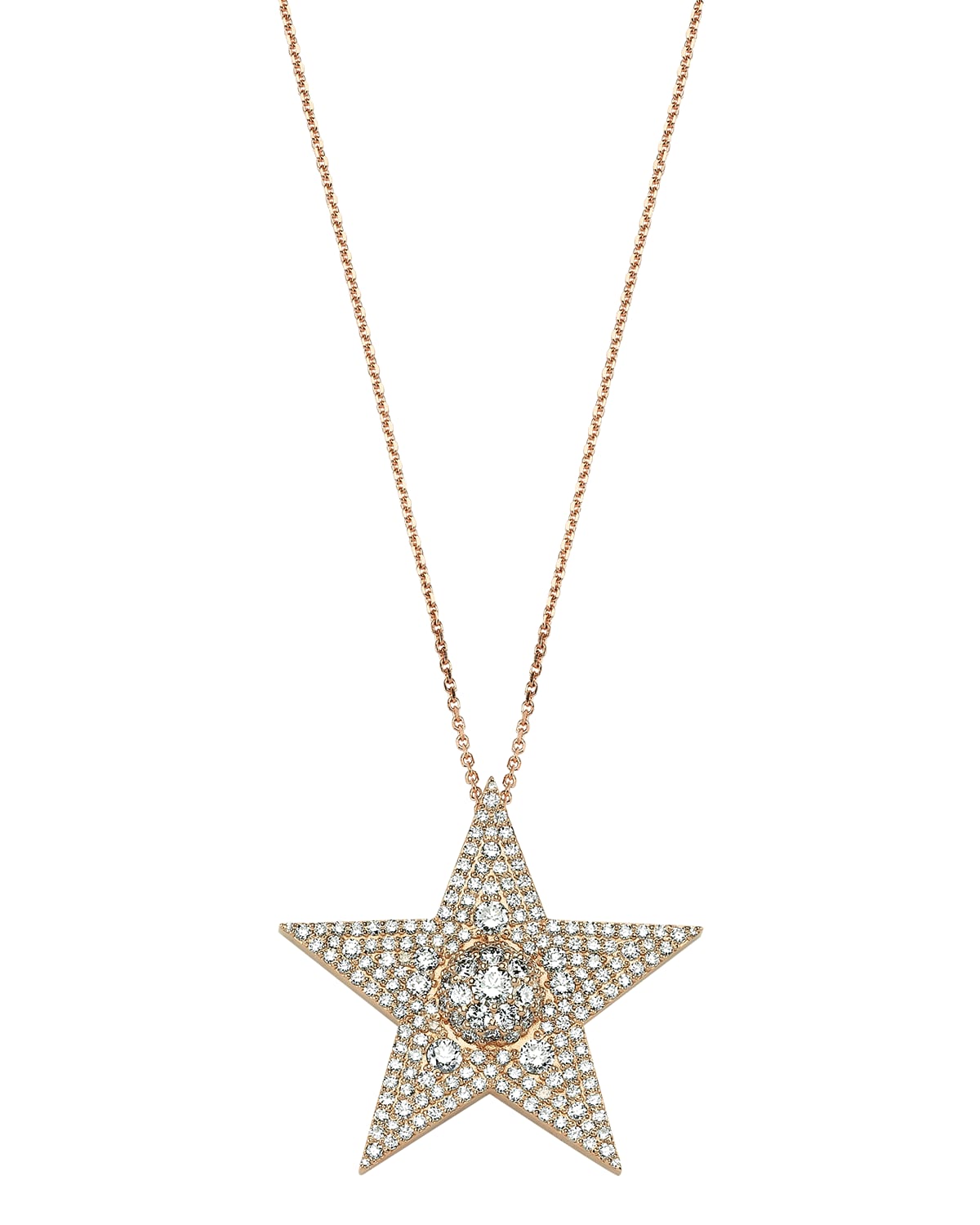 BeeGoddess Sirius Star 14k Diamond Large Pendant Necklace