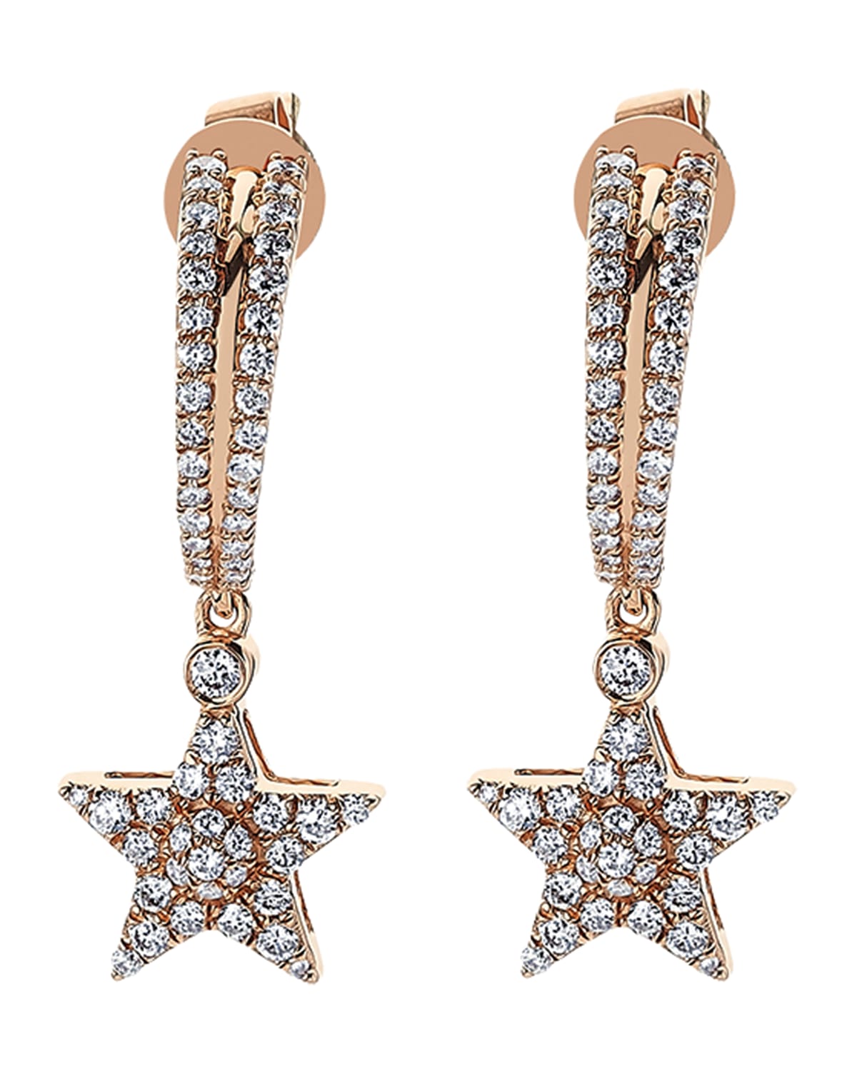 BeeGoddess Sirius Star 14k Diamond Drop Earrings