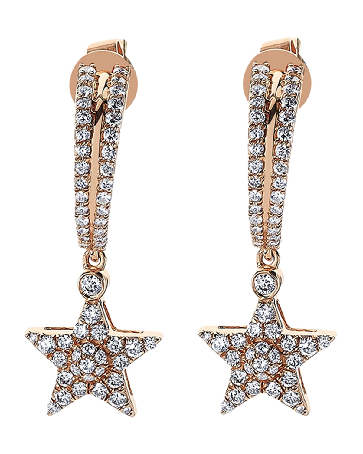 Sirius Star 14k Diamond Drop Earrings