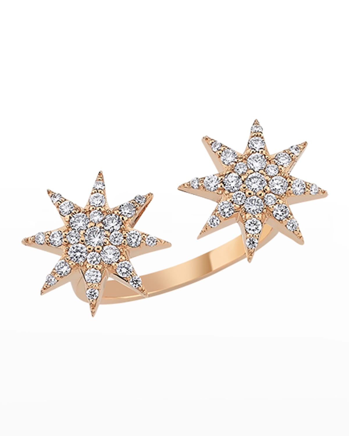 Venus Star 14k Diamond Split Ring, Size 7