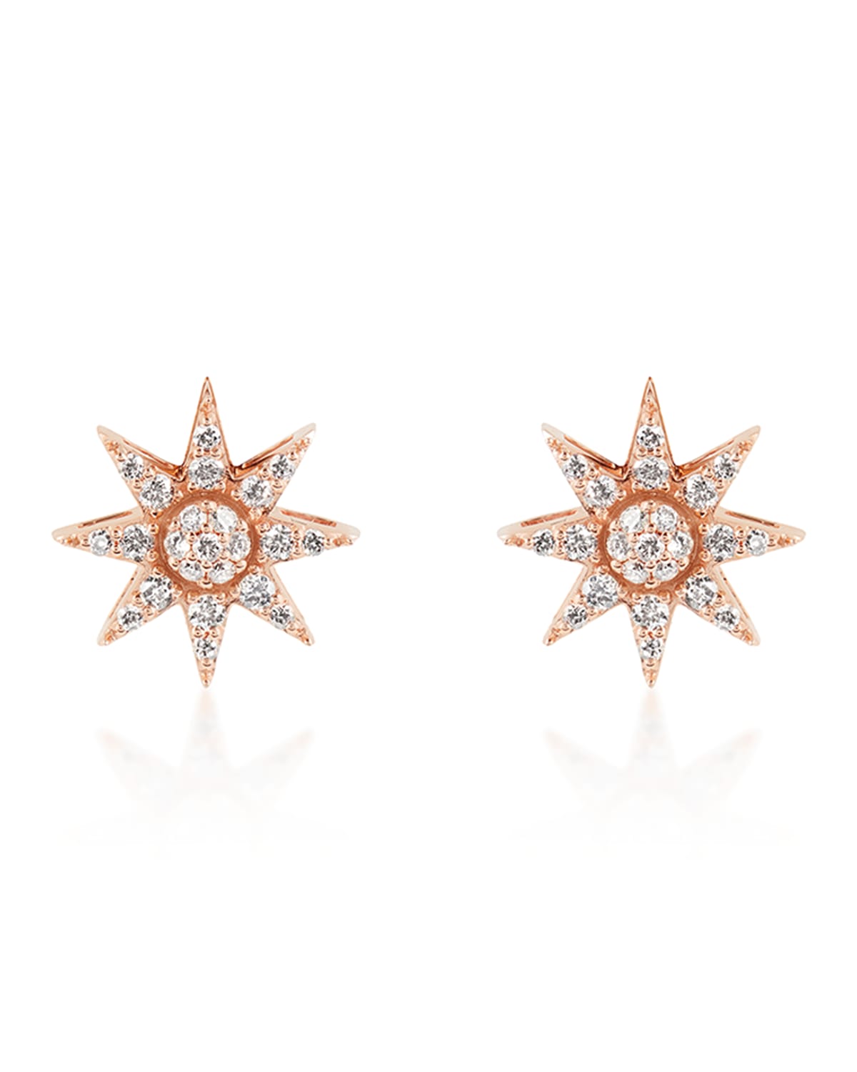 Venus Star 14k Diamond Stud Earrings