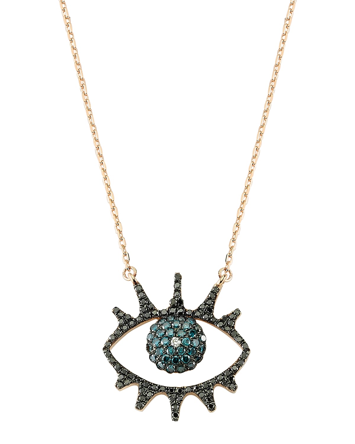 Eye Light Open Multi-Diamond Pendant Necklace