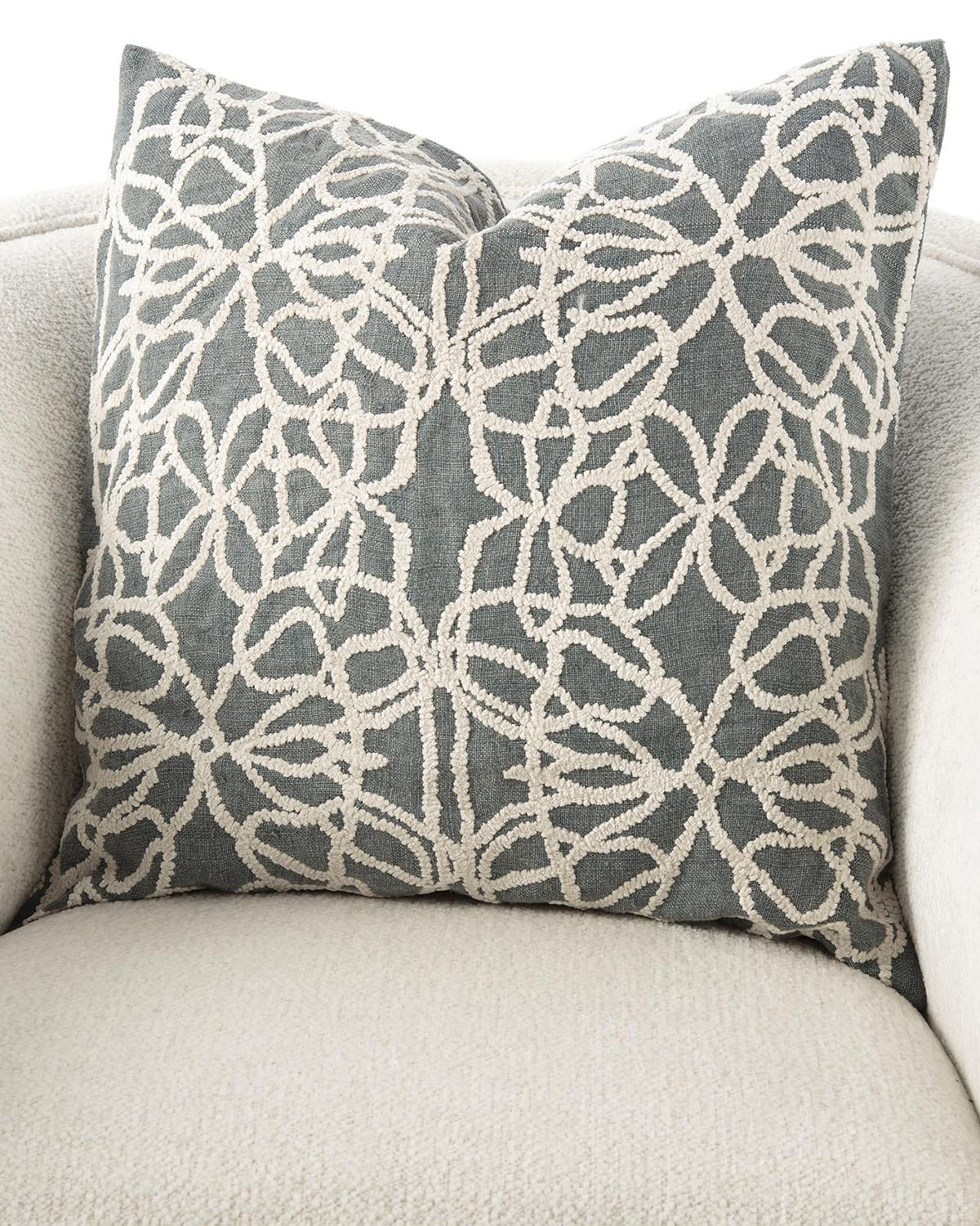 William D. Scott For Global Views Moth Pillow, 22" X 22" In Gray