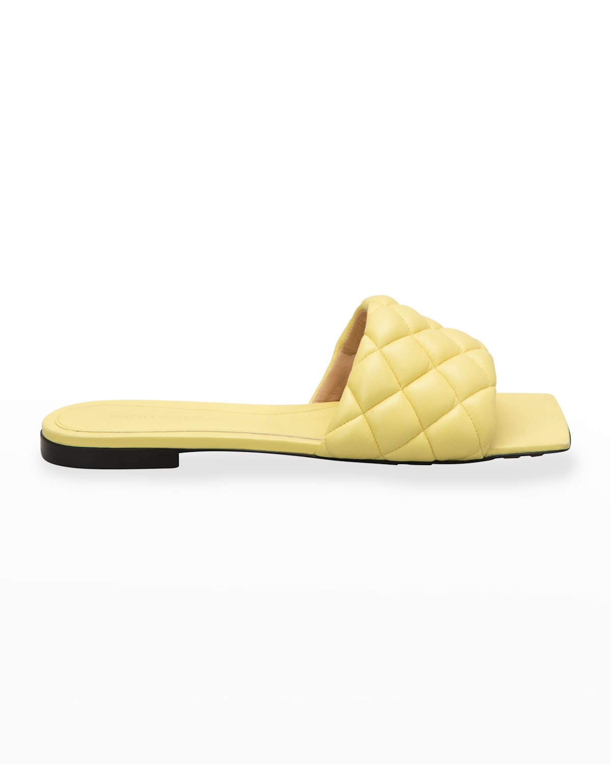 Bottega Veneta Yellow Intrecciato Padded Flat Sandals In Yellow
